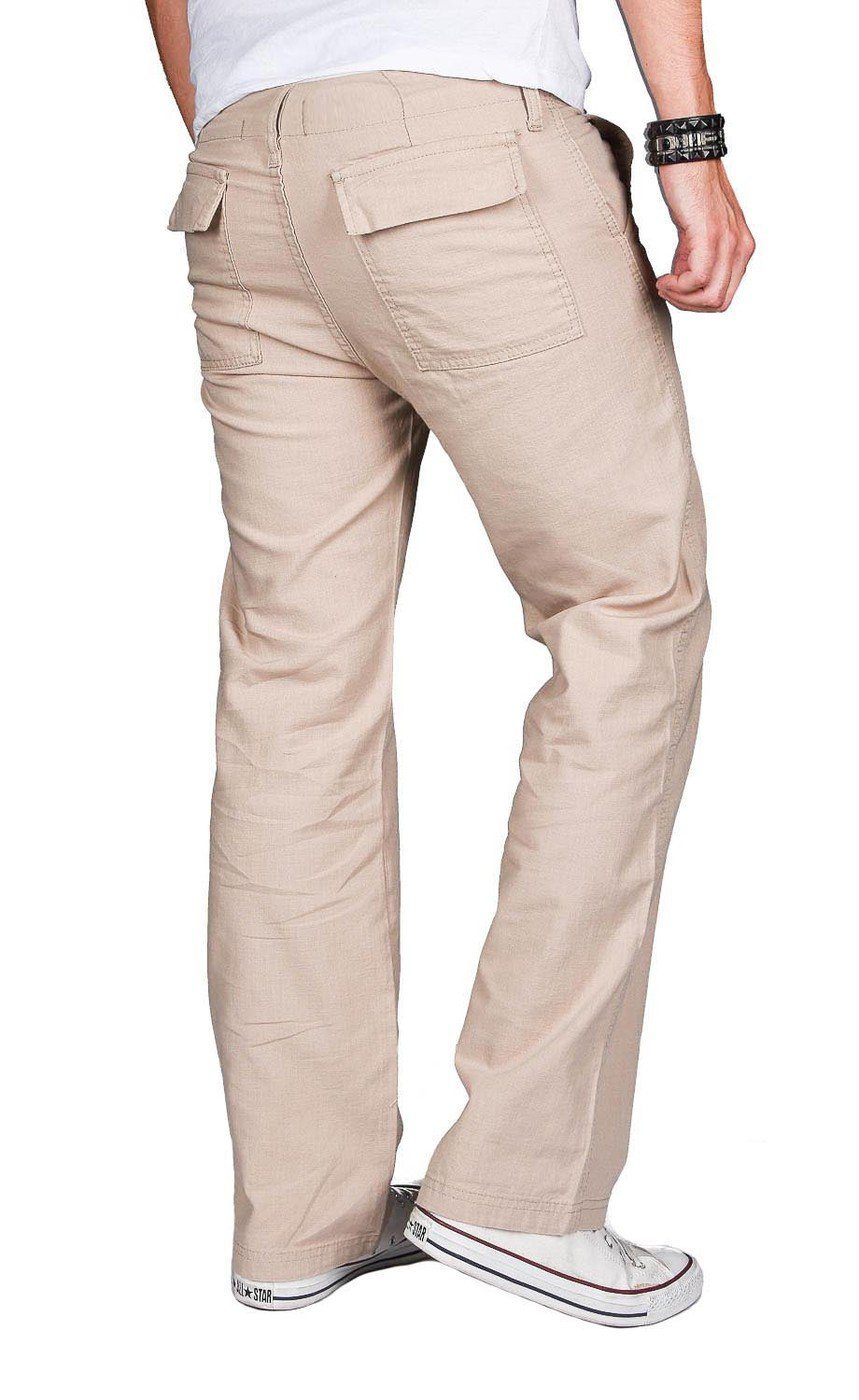 Alessandro Salvarini Stoffhose Herren Sommer, AS034 Optik Leinen