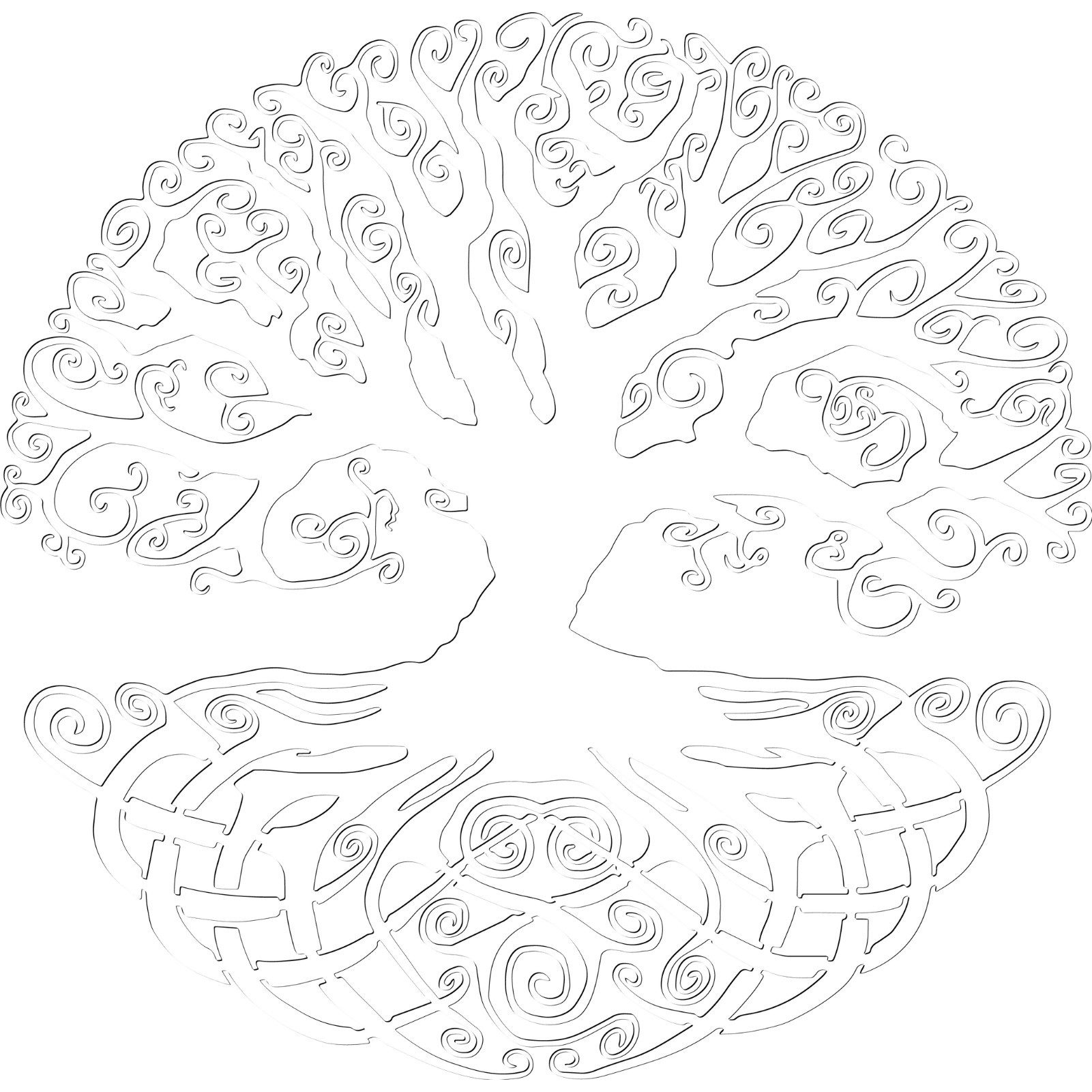 Wanddekoobjekt Reflexion Tree Metall Kunst Wanddekoration, Die Kraft des Lebens