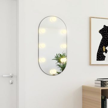 vidaXL Spiegel Spiegel mit LED-Leuchten 80x40 cm Glas Oval