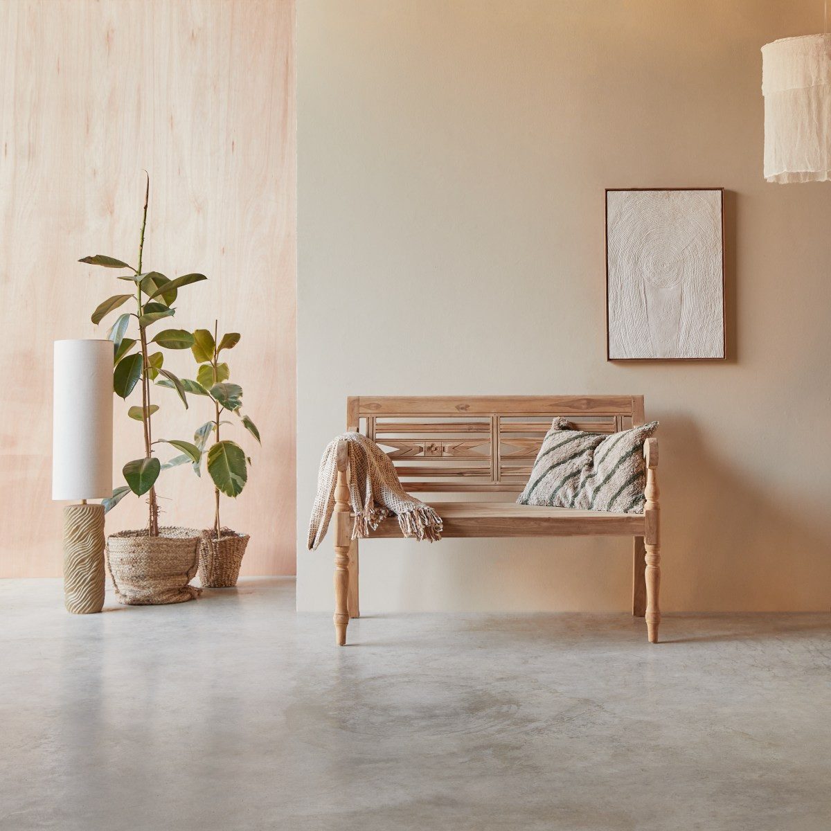 Tikamoon Sessel Bank aus massivem Teakholz 120 Marceau,2-Sitzer