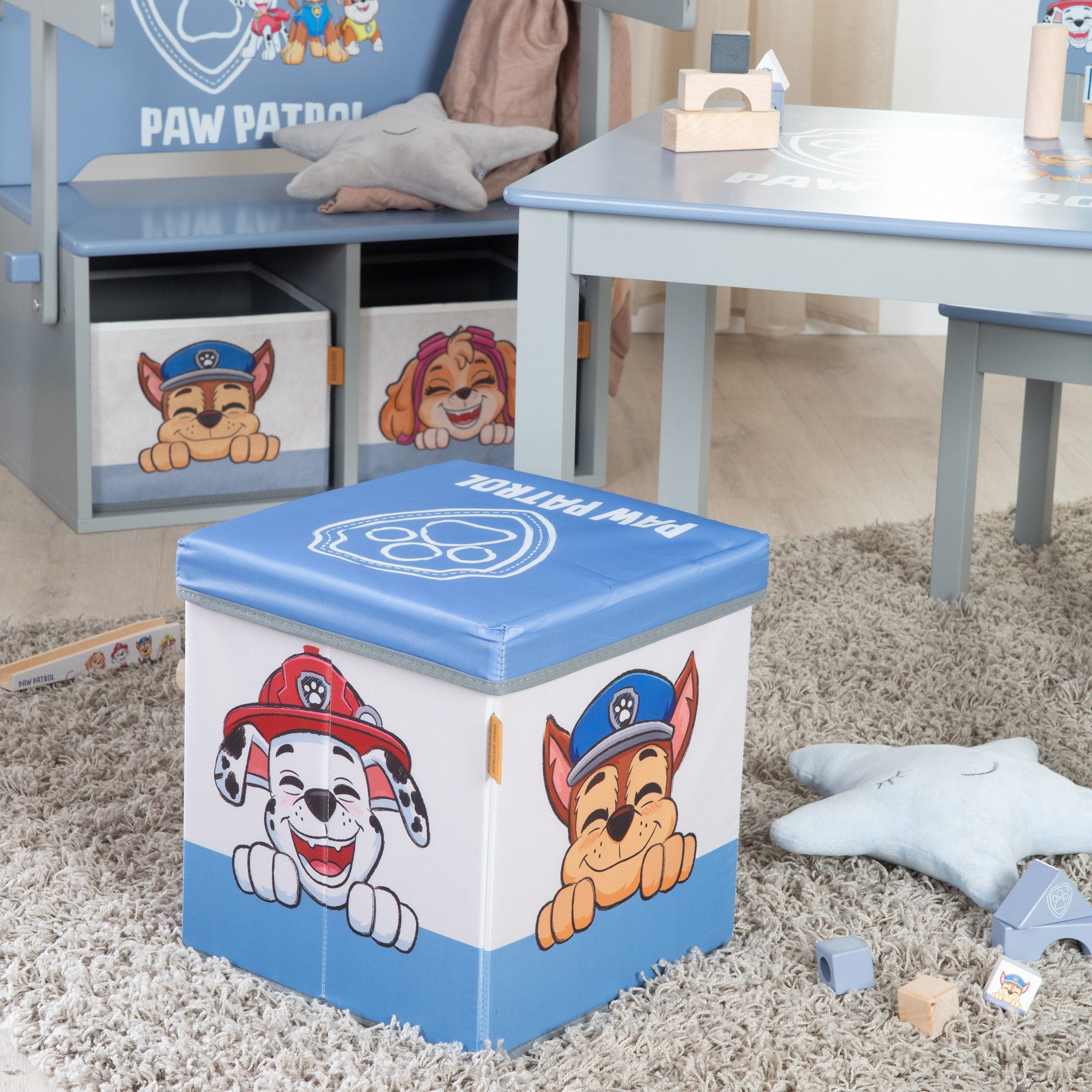 roba® Aufbewahrungsbox Paw Patrol zum Sitzen - Sitzhocker - faltbar - Motiv günstig online kaufen