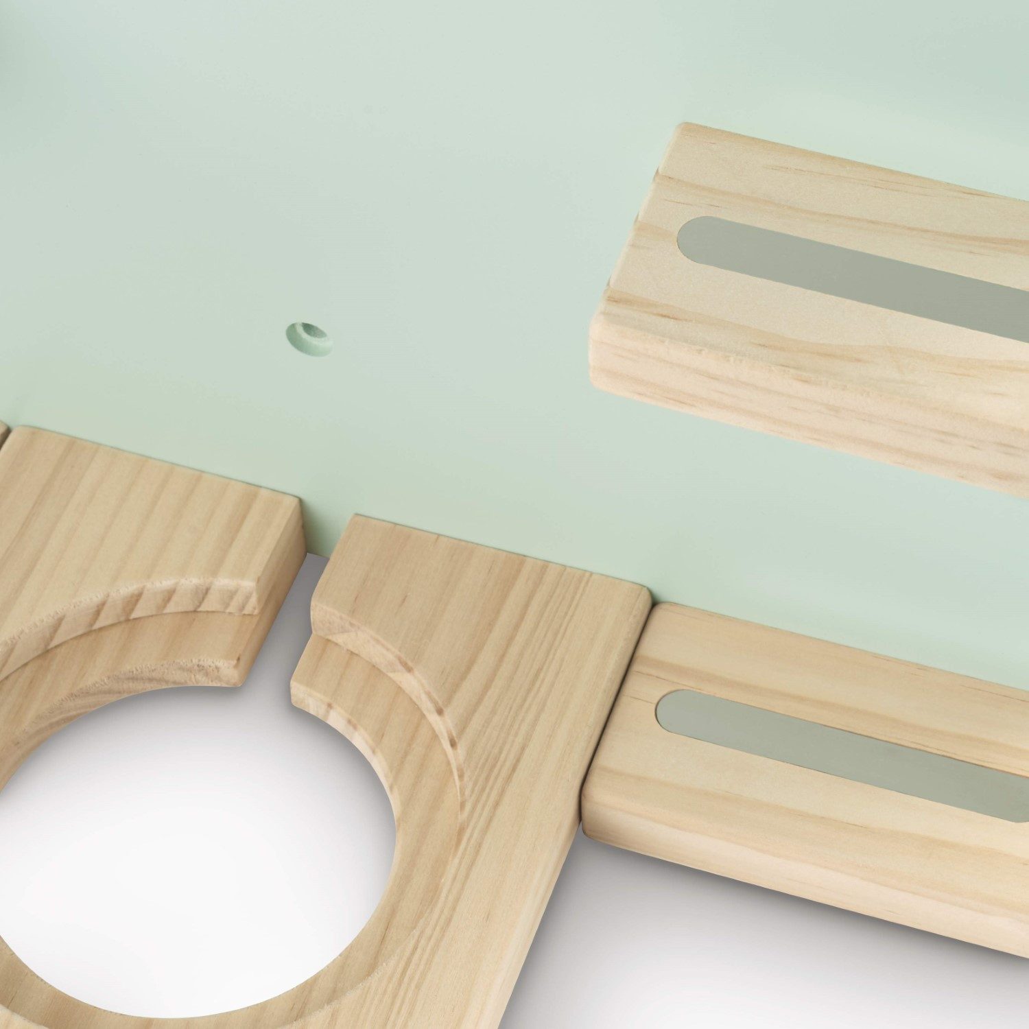 Hama Wandregal Holz-Regal Haus Wand-Regal Hänge-Regal Mint, passend für Tonie Box Tiger Box Tonies Figuren Ladestation