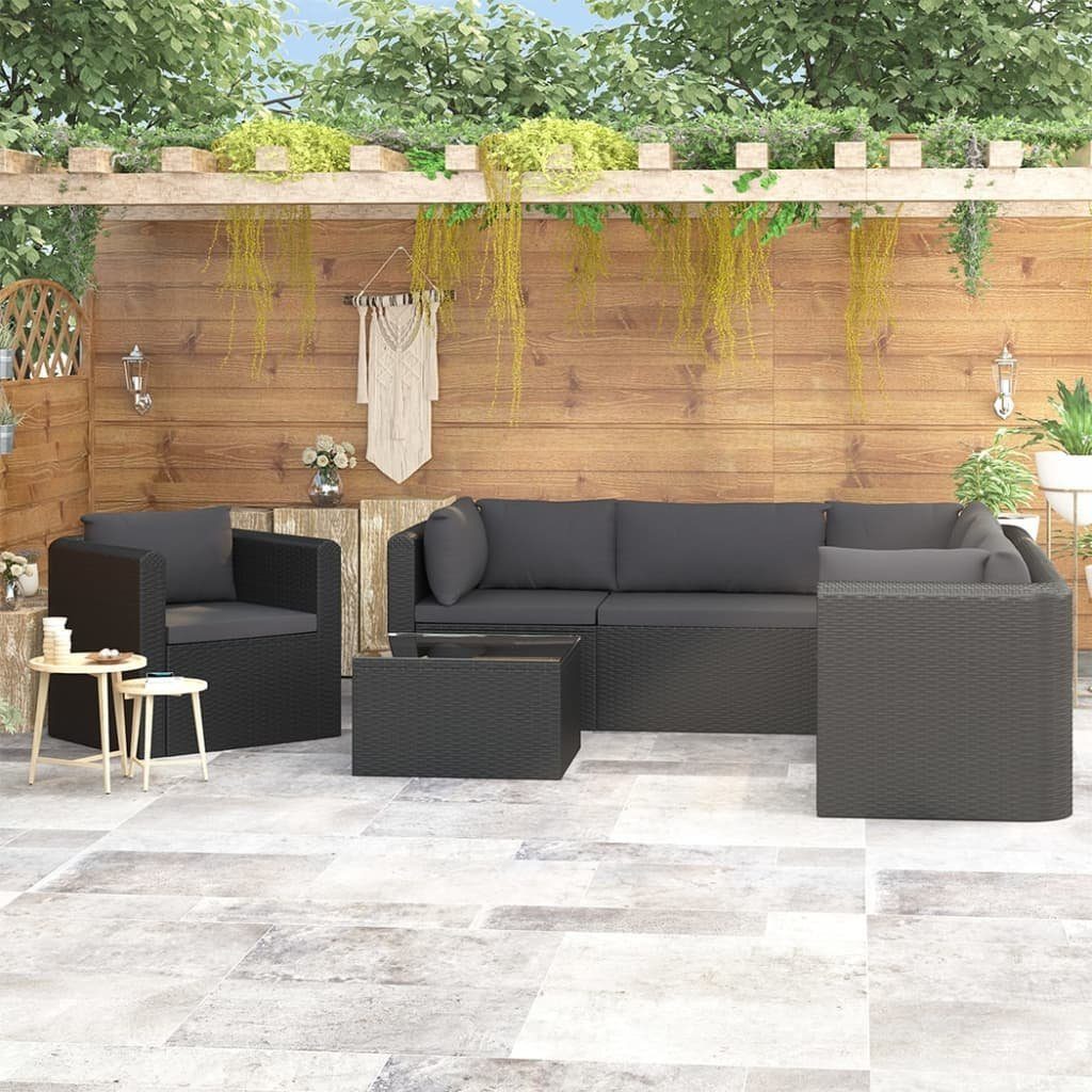 vidaXL GartenloungeSet »7tlg. GartenLoungeSet mit Auflagen Poly