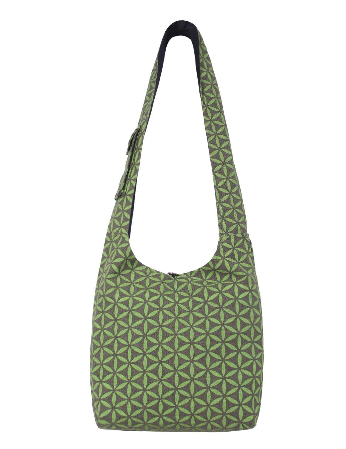 Vishes Shopper Umhängetasche Schultertasche Facetten Blumen, günstig online kaufen