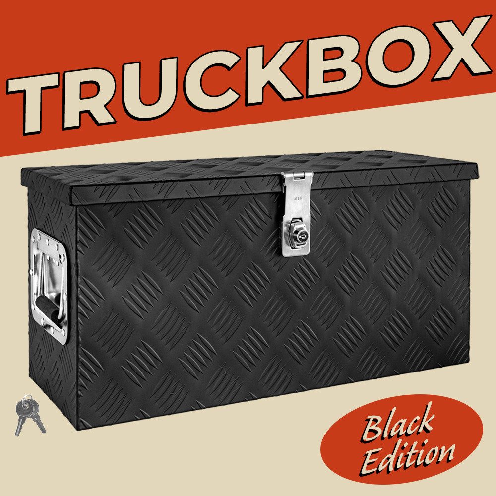 Trucky Anhänger-Deichselbox Truckbox Werkzeugbox Werkzeugkiste Anhängerbox Deichselbox Schwarz