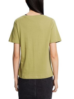 edc by Esprit T-Shirt Shirt mit Raffung, 100% Baumwolle (1-tlg)