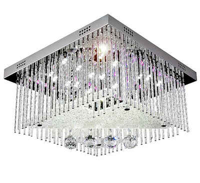 Lewima LED Deckenleuchte »Dorina«, RGB Farbwechsel Kristall Deckenlampe 40x40cm Leuchte Lüster für Wohnzimmer, Lampe 5x G9 inkl. Led Leuchtmittel und Fernbedienung