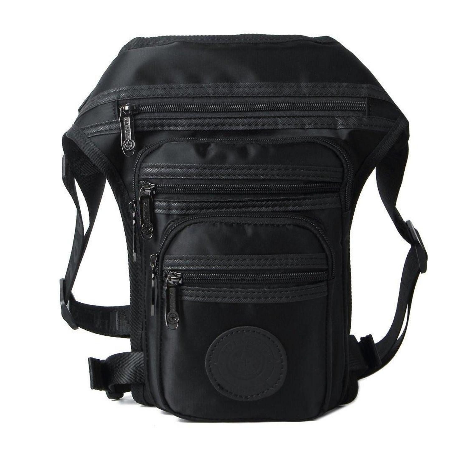 Beintasche Beintasche Motorrad Canvas Bauchtasche Hüfttasche #06schwarz