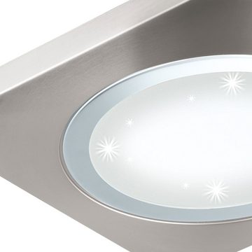 EGLO LED Einbaustrahler, LED-Leuchtmittel fest verbaut, Warmweiß, LED Aufbau Decken Lampe Kristall Effekt chrom matt Wohn Schlaf