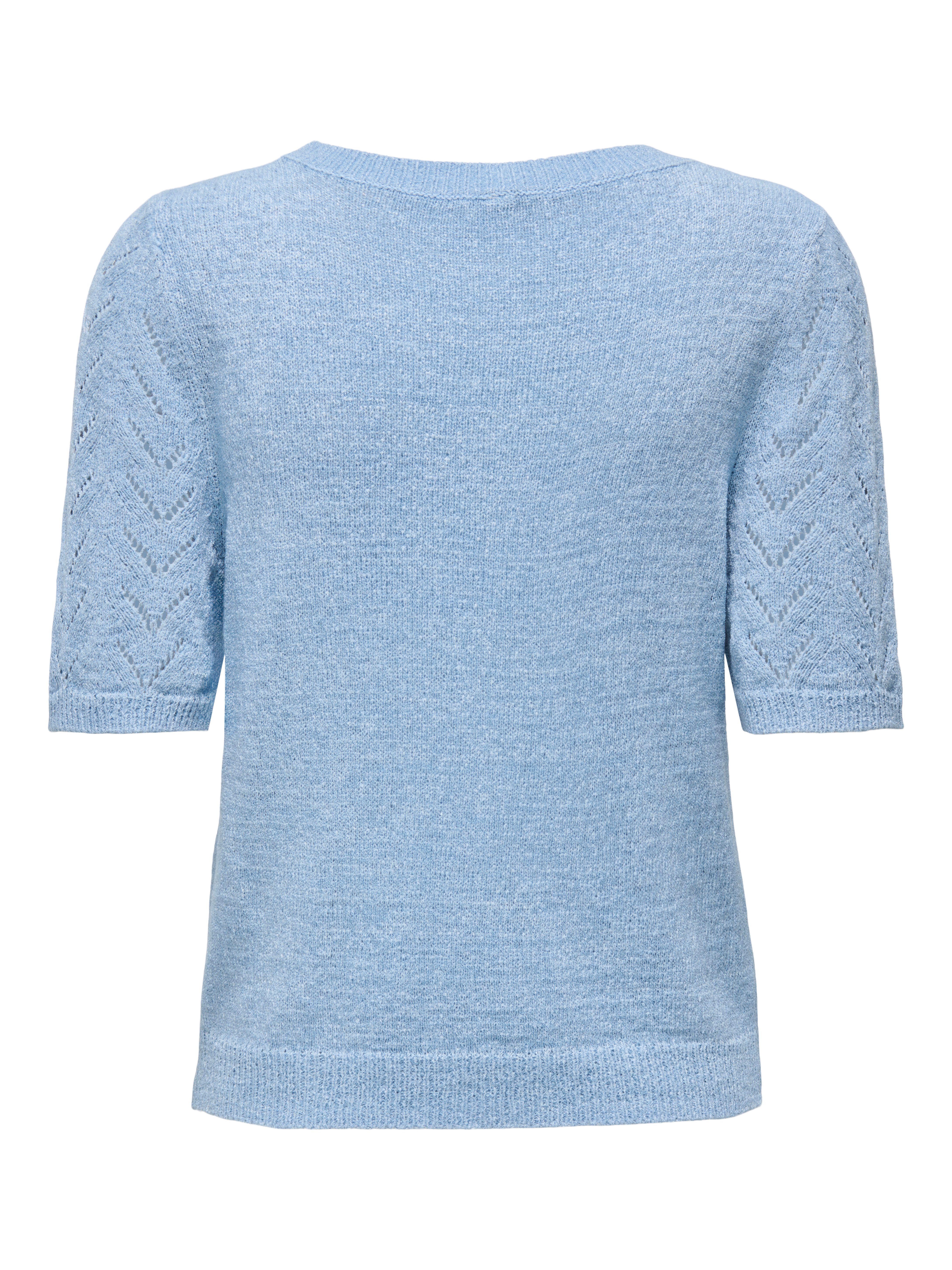 ONLY Kurzarmpullover ONLSUNNY SS O-NECK KNT Kunstfaser, regular fit, Rundha günstig online kaufen