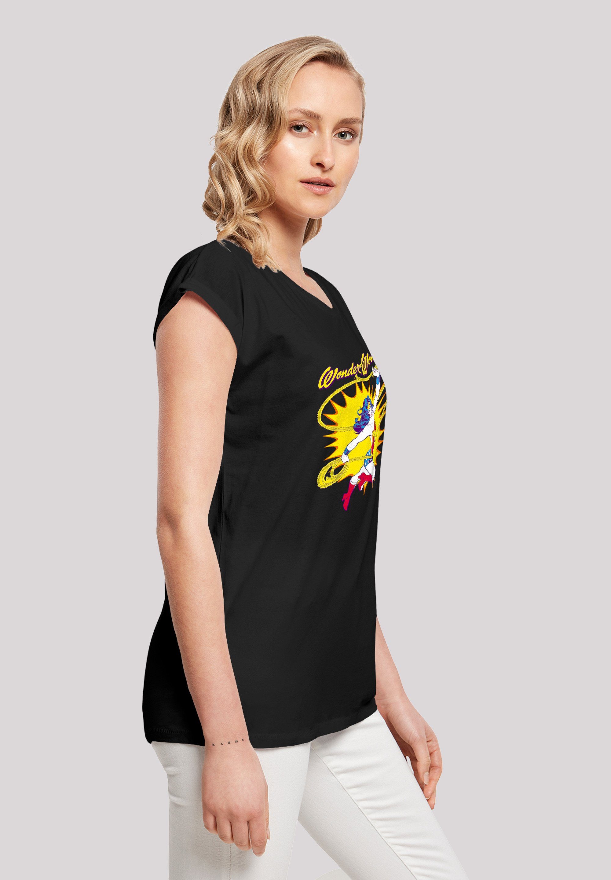 Damen Shirts F4NT4STIC T-Shirt Extended Shoulder T-Shirt 'DC Comics Wonder Woman Vintage Leap'