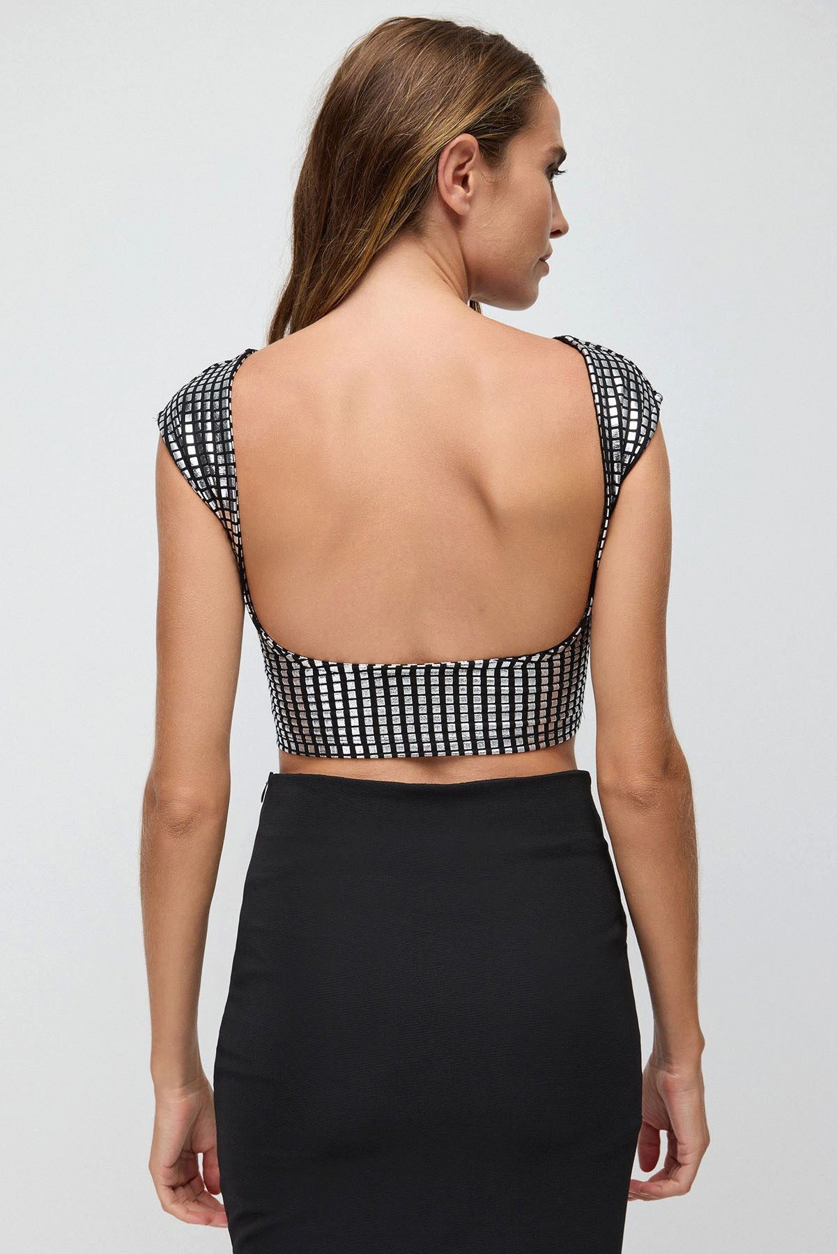 No Matter What Blusentop Rückenfreies Basic-Top
