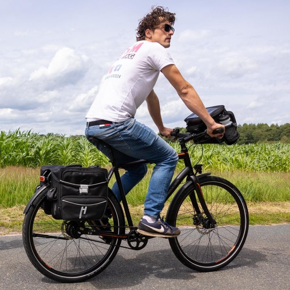 Haberland Fahrradtasche Haberland Doppeltasche 33l Max schwarz - robuste Gepäckträgertasche mi