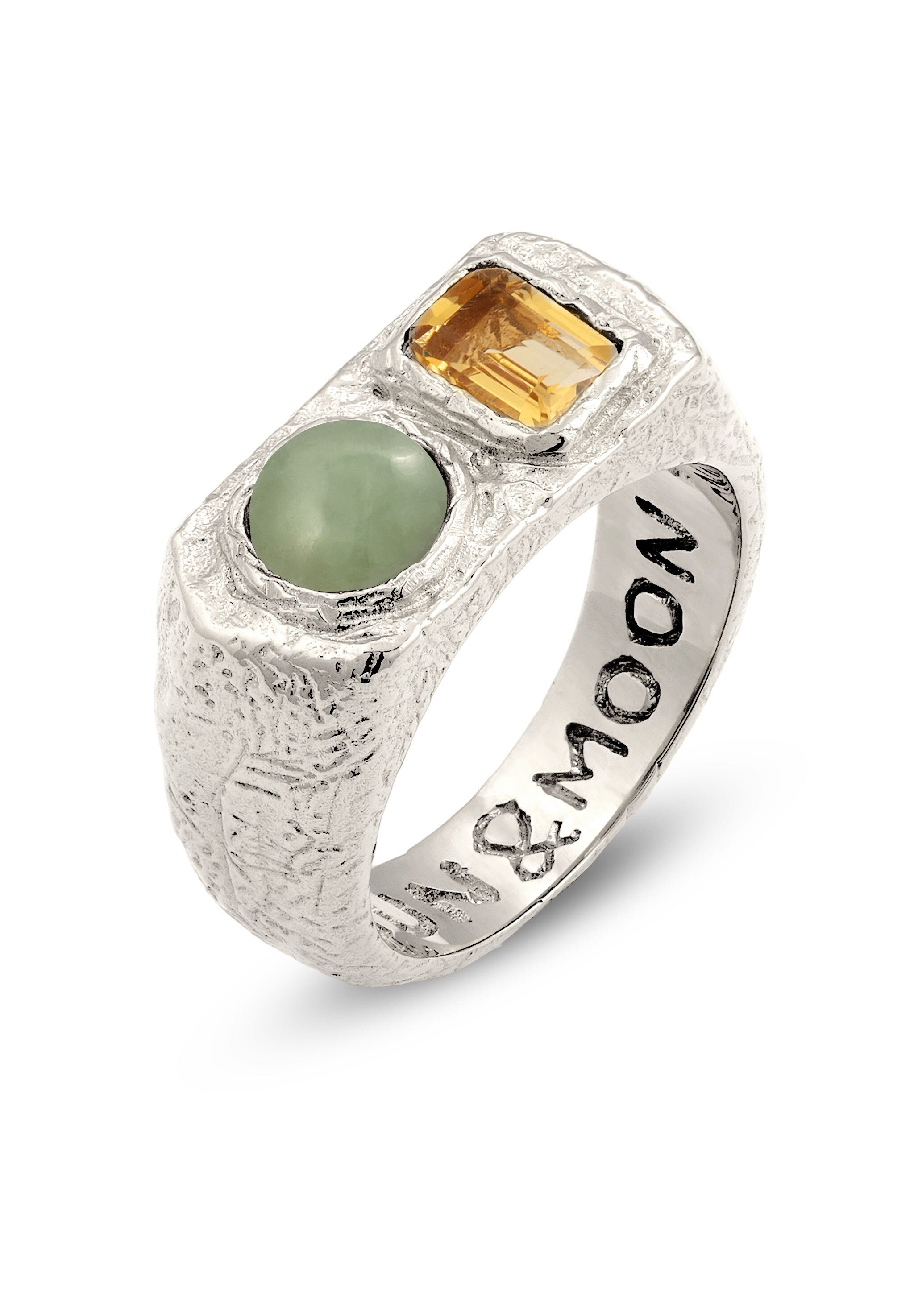 HAZE & GLORY Siegelring Signet Jade Grün 925 Sterling Silber Shake It Up