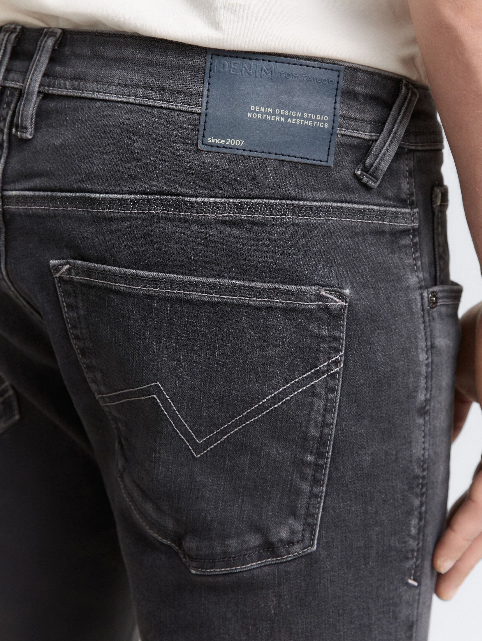 TOM TAILOR Denim Straight-Jeans Jeanshosen TTAEDAN STRAIGHT Jeans mit Stretch