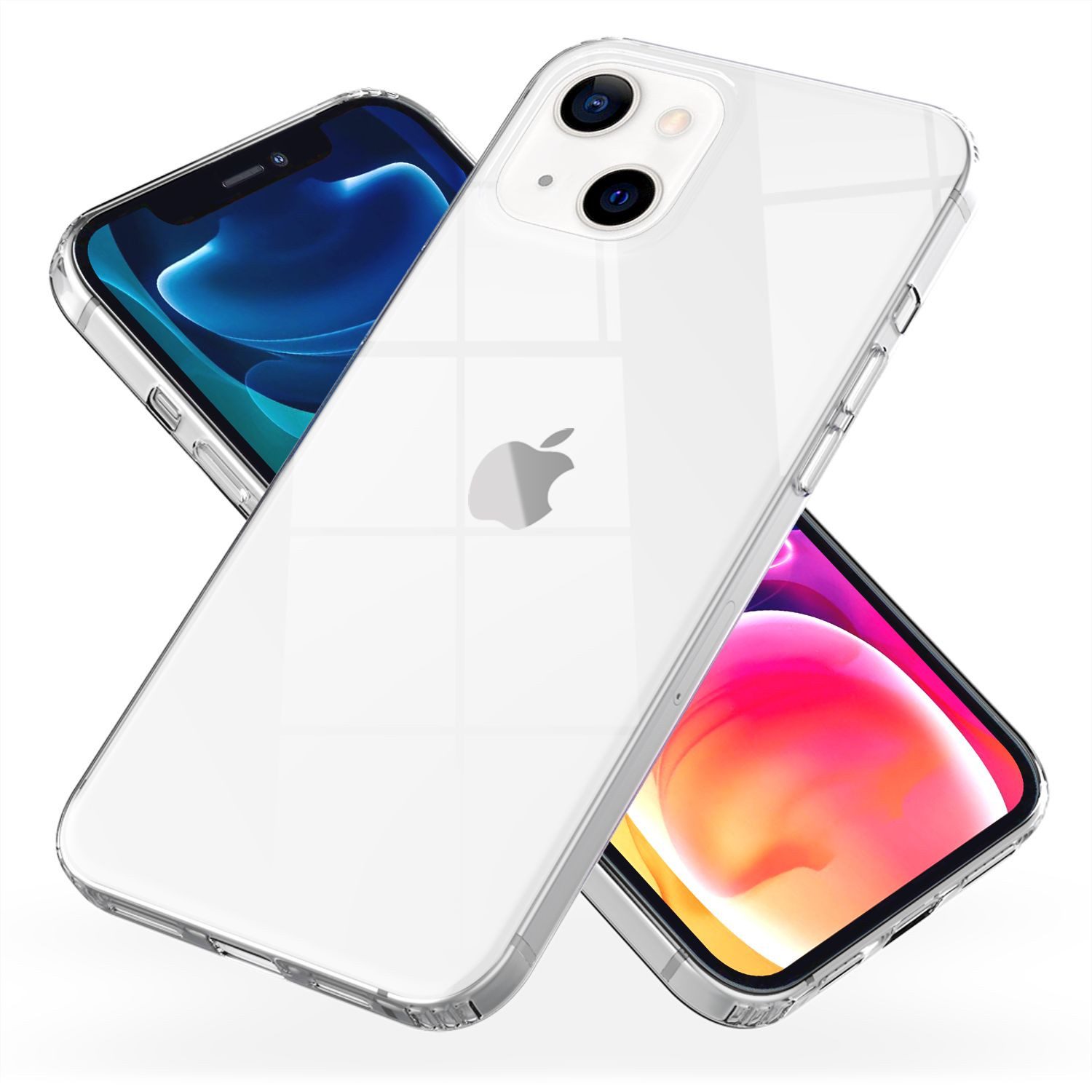 Nalia Smartphone-Hülle Apple iPhone 13 15,5 cm (6,1 Zoll), Klare Hybrid Hülle / Harte Rückseite / Kratzfest / Super Transparent