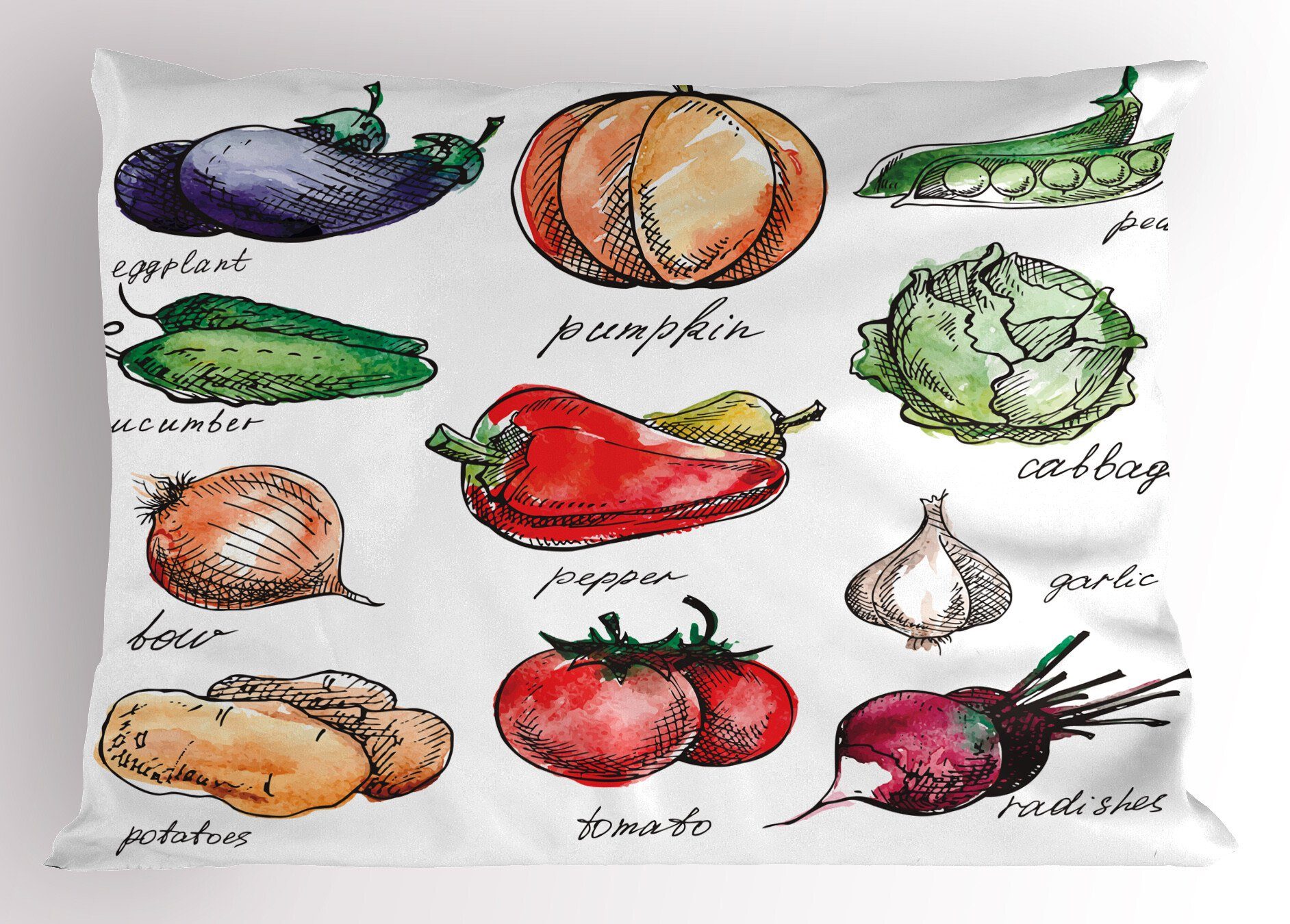 Abakuhaus Gemüse Dekorativer Kissenbezüge Kopfkissenbezug, Stück), Sketchy Queen Drawn (1 Gedruckter Hand Artikel Size