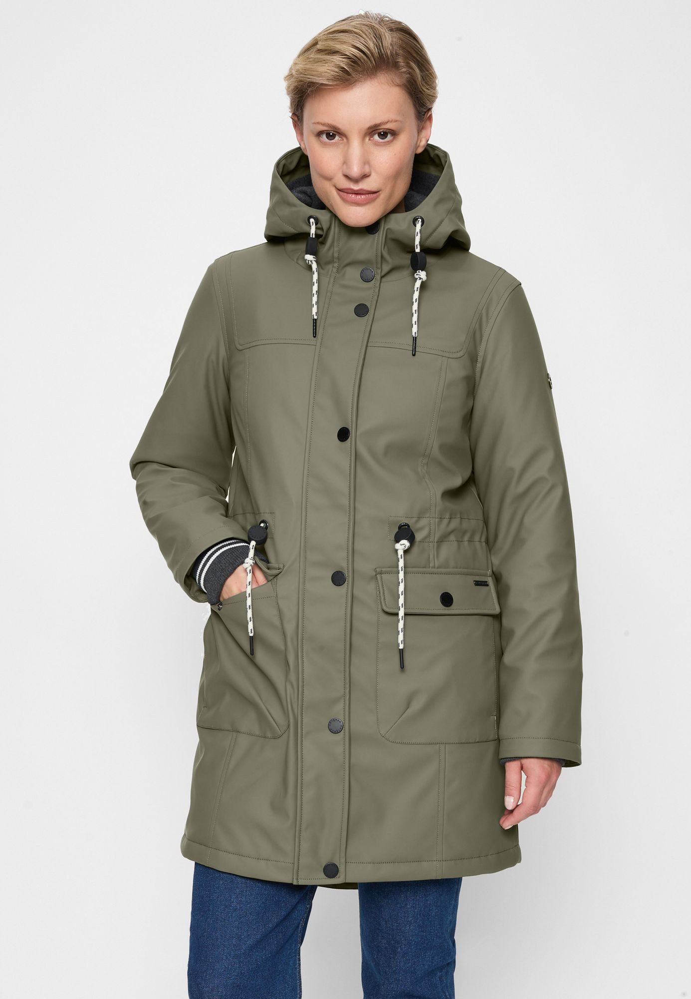 COVERED Regenjacke Paula2 L60355CO2 Sweatkapuze, Windschutz, Taillenkordel, Belüftungsöse, Diamantsteppung