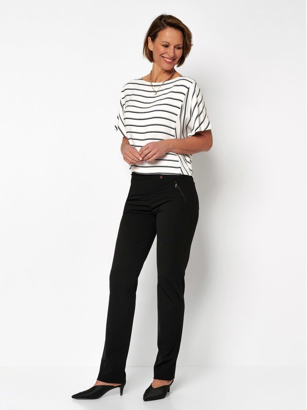 Relaxed by TONI Stretch-Hose Alice Zip mit Zippertaschen