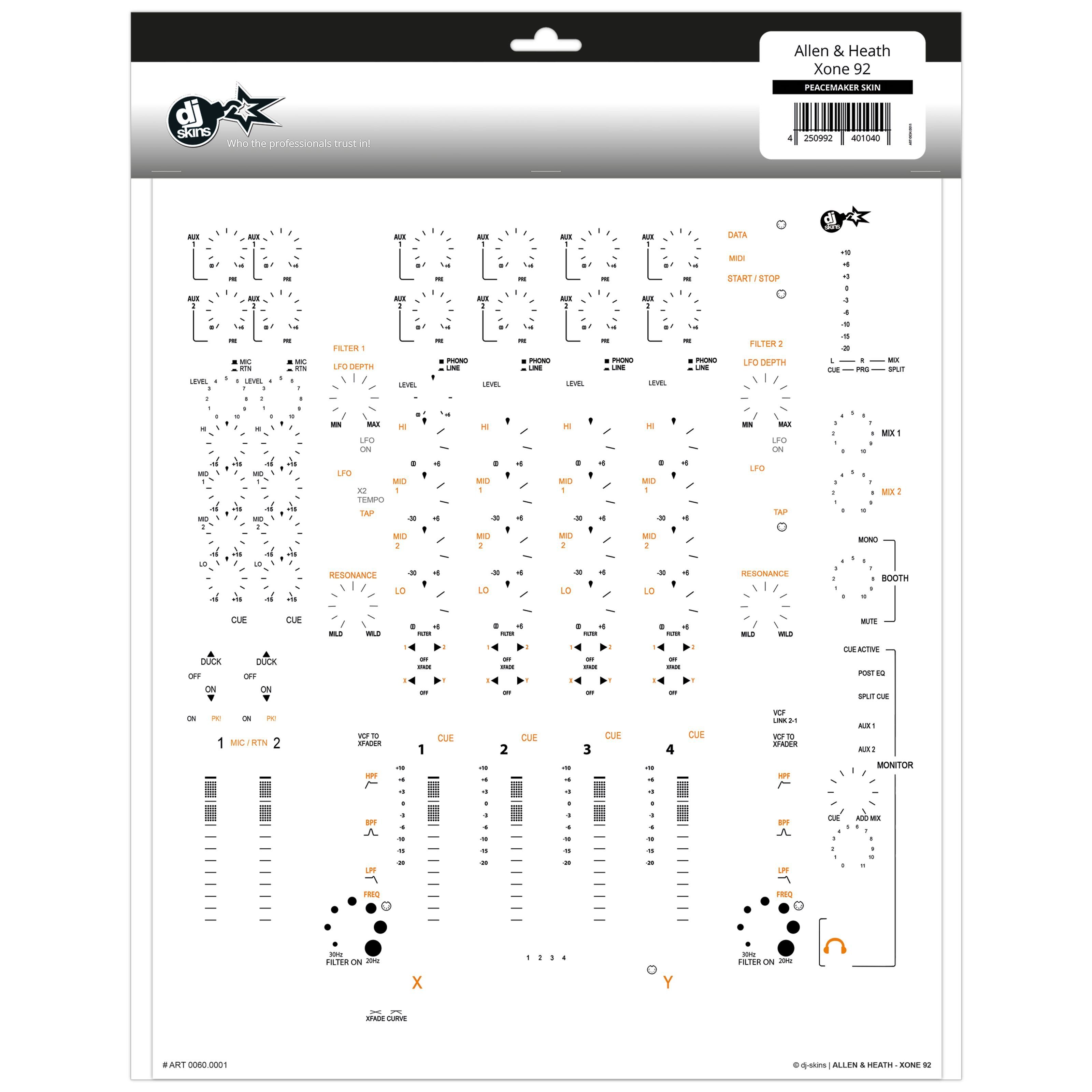 dj-skins DJ Controller, (Allen & Heath Xone 92 Skin White aka Star Trooper), Allen & Heath Xone 92 Skin White aka Star Trooper - DJ Skin