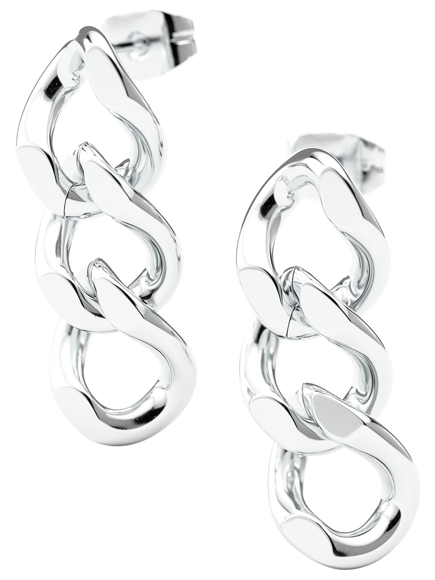 THIORA Paar Ohrhänger Gliederketten-Ohrringe Gold Damen – 18kt vergoldeter Edelstahl, 23mm (Ohrringe, Einzelpaar), Statement-Design, wasserfest, mit Geschenkbox, 18kt vergoldet