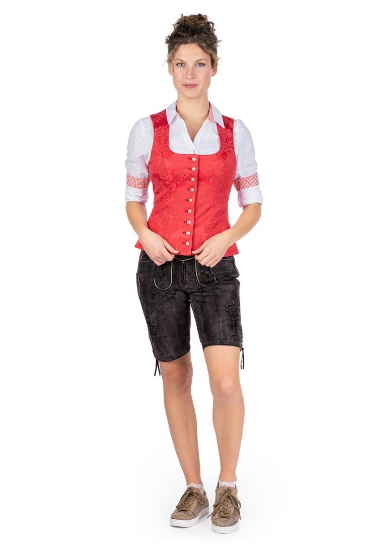 Berwin & Wolff Trachtenbluse Trachtenmieder - RAMINA - rot