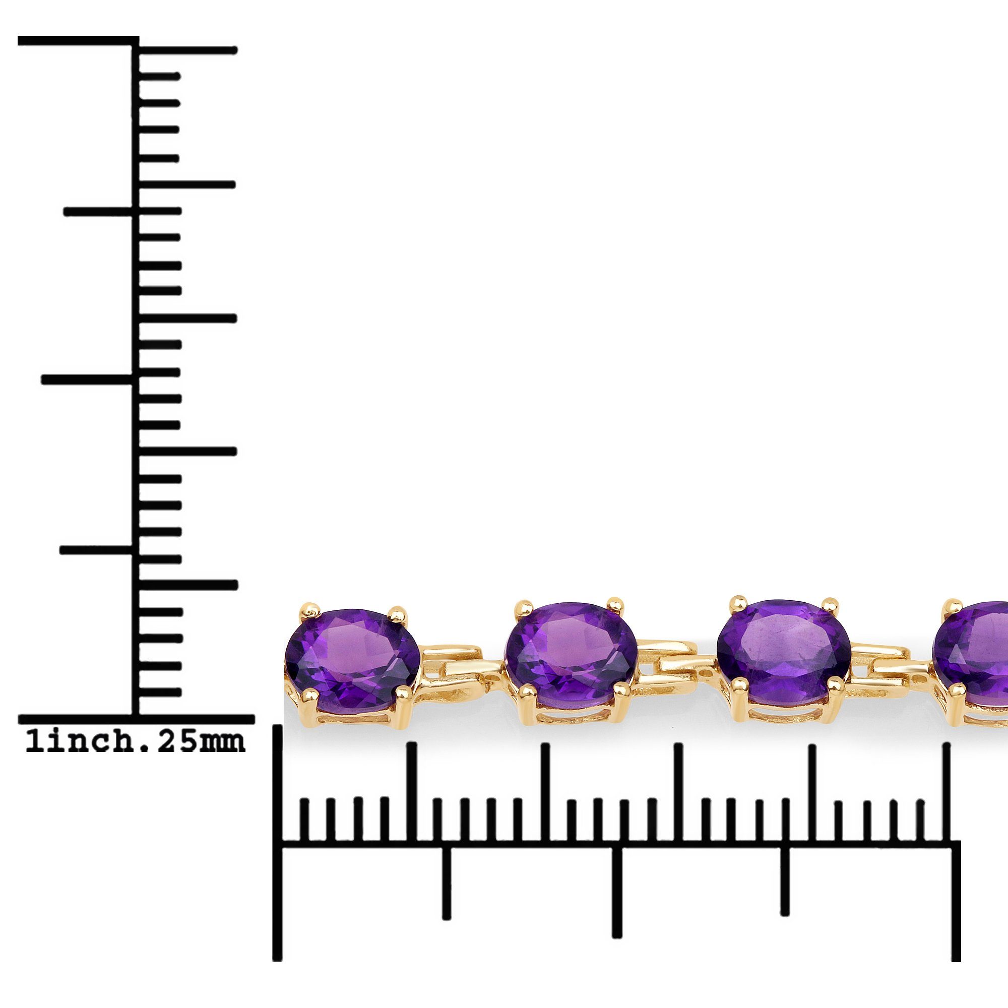 Vira Jewels Armband 925-Sterling Silber vergoldet Glänzend Amethyst lila günstig online kaufen