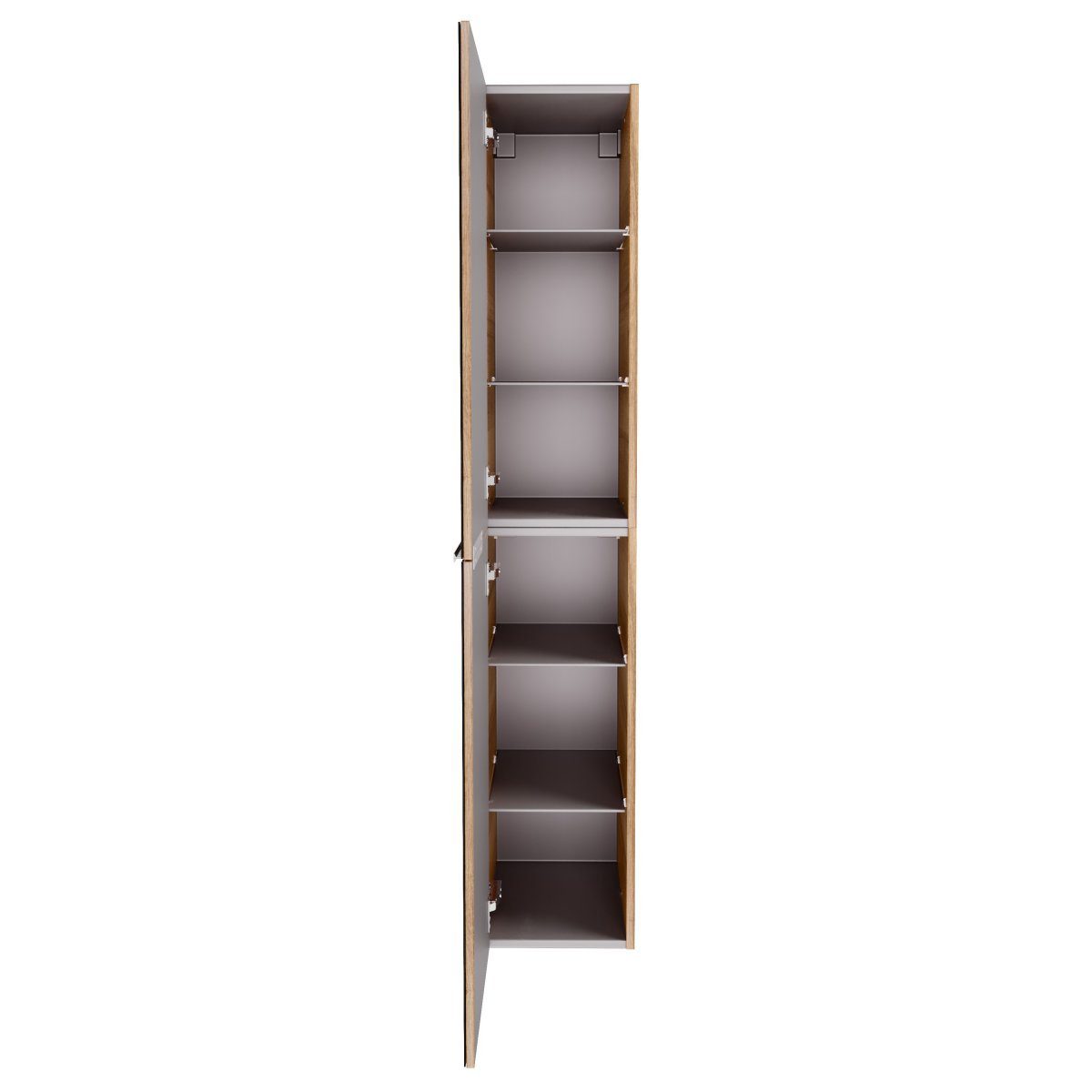FACKELMANN Hochschrank B.brillant Hochschrank 30cm - Ast Eiche - Glas Anthrazit