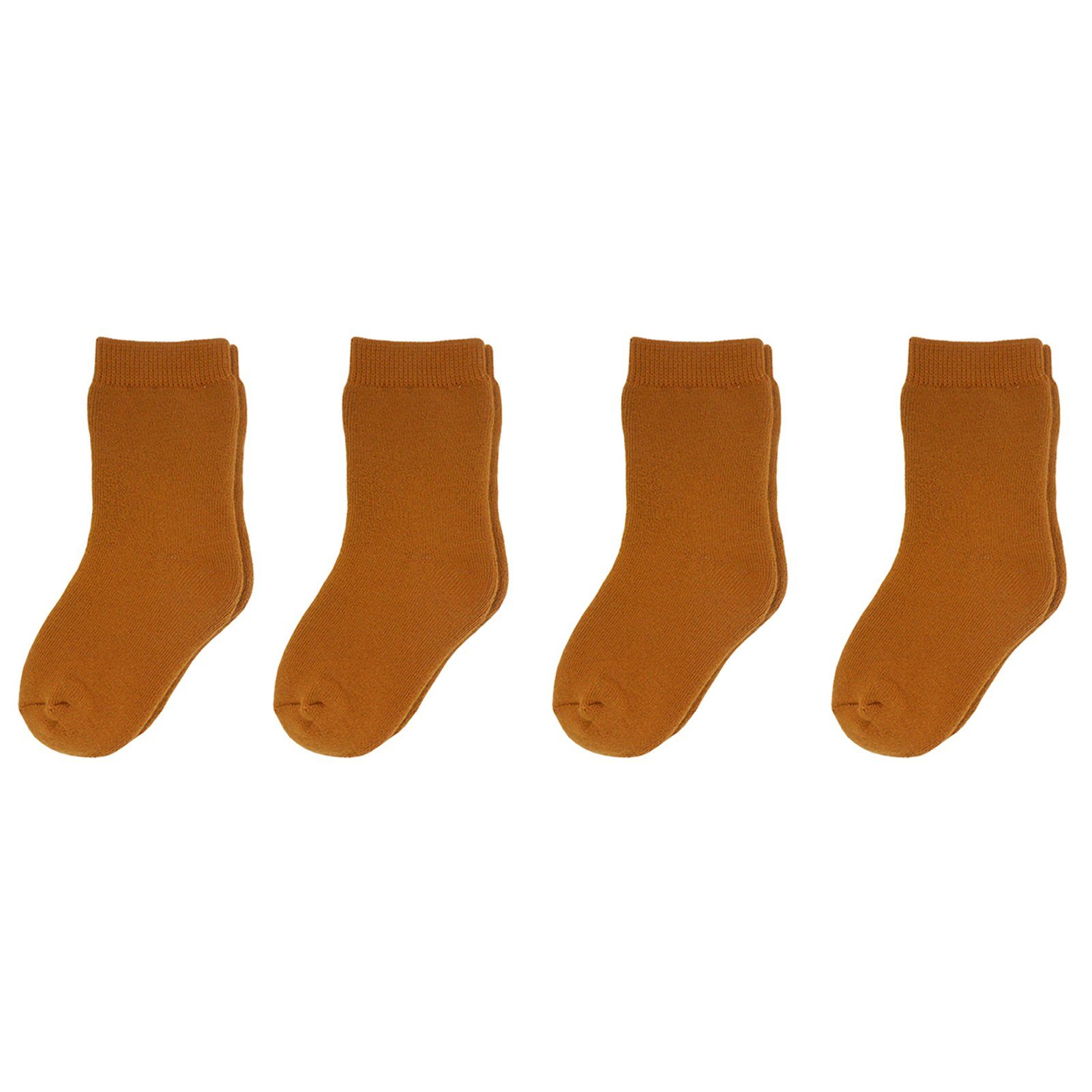 Yalion Kurzsocken Yalion® weiche Kinder Socken mit Vollplüsch 4er Pack Elastisch braun