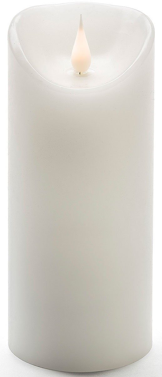 KONSTSMIDE LED-Kerze Weihnachtsdeko, warmweiß, LED Echtwachskerze, weiß, mit 3D Flamme, Ø 7,5 cm, Höhe: 17,5 cm. € 29,00