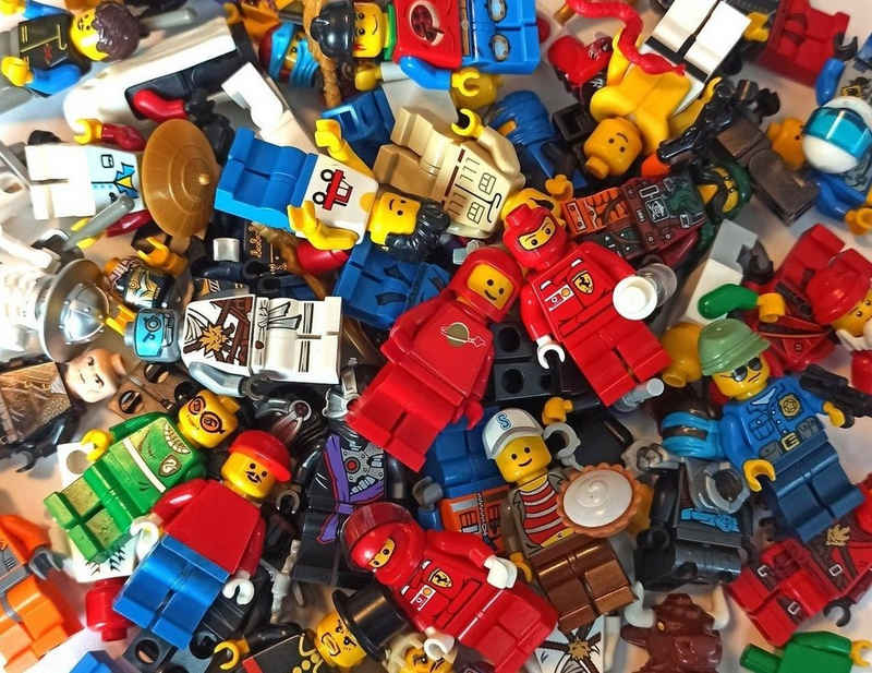 LEGO® Konstruktionsspielsteine 10 LEGO® Minifiguren inkl. Kopfbedeckungen & Accessoires., zufällig sortiert und zusammengestellt