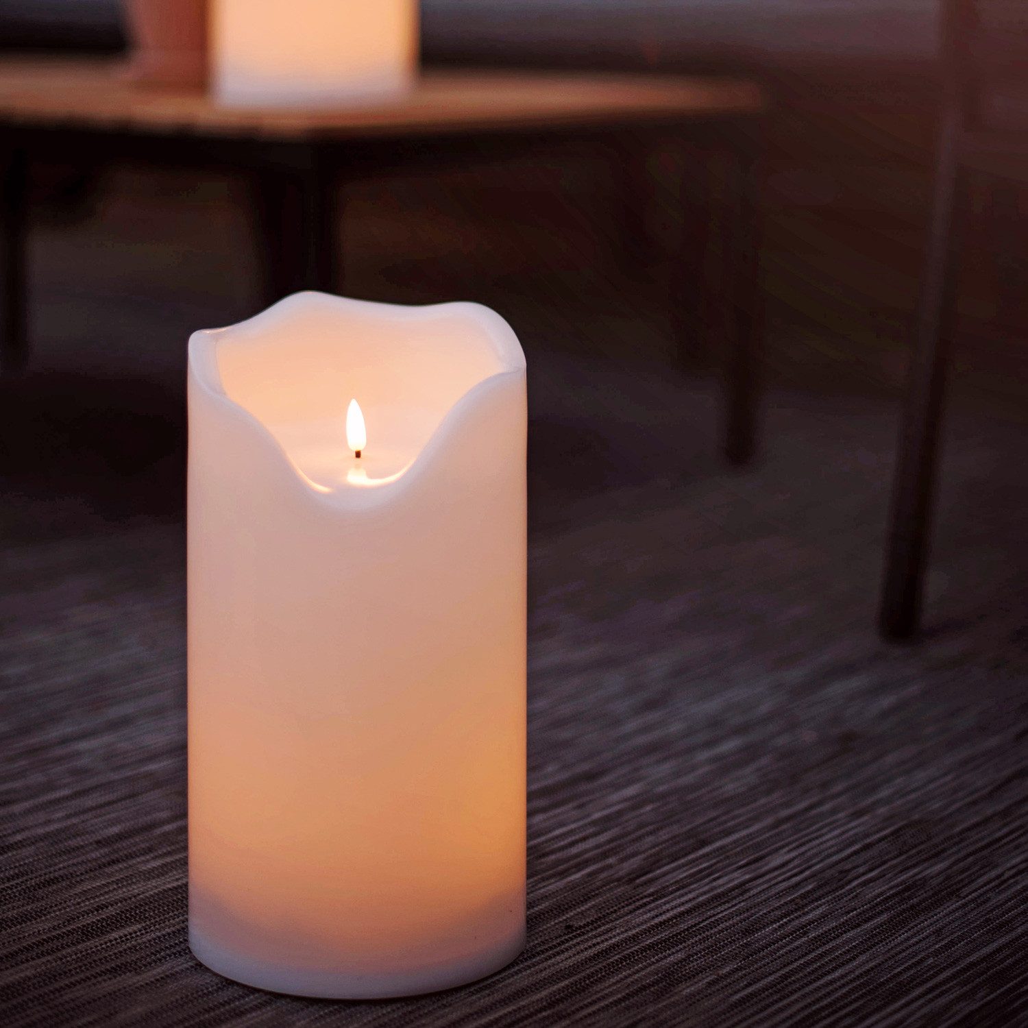 STAR TRADING LED-Kerze LED XXL Kerze Flamme Kunststoff flackernd H:30cm für Balkon Terrasse