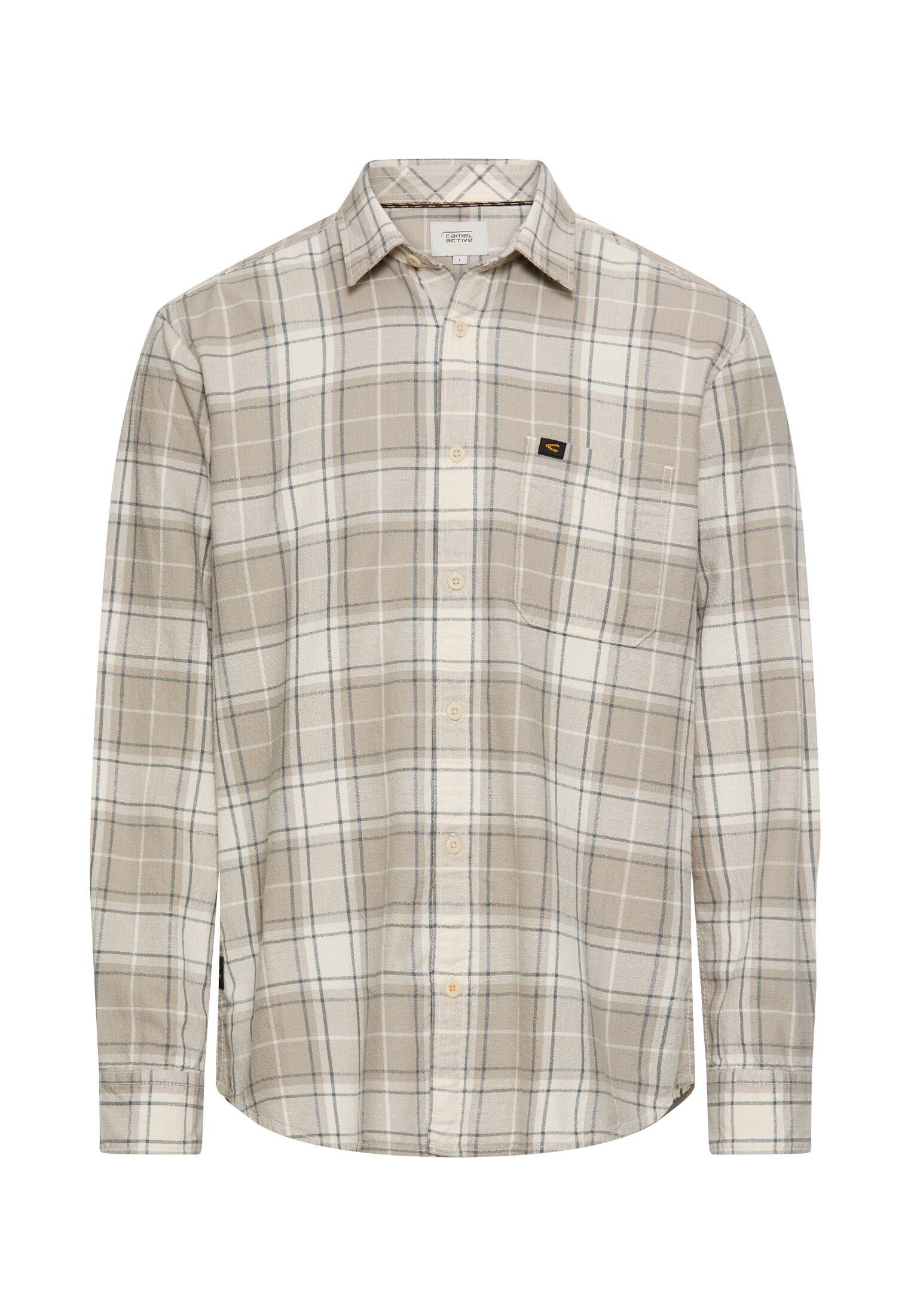 camel active Karohemd mit Brusttasche Langarm Kentkragen Kentkragen günstig online kaufen