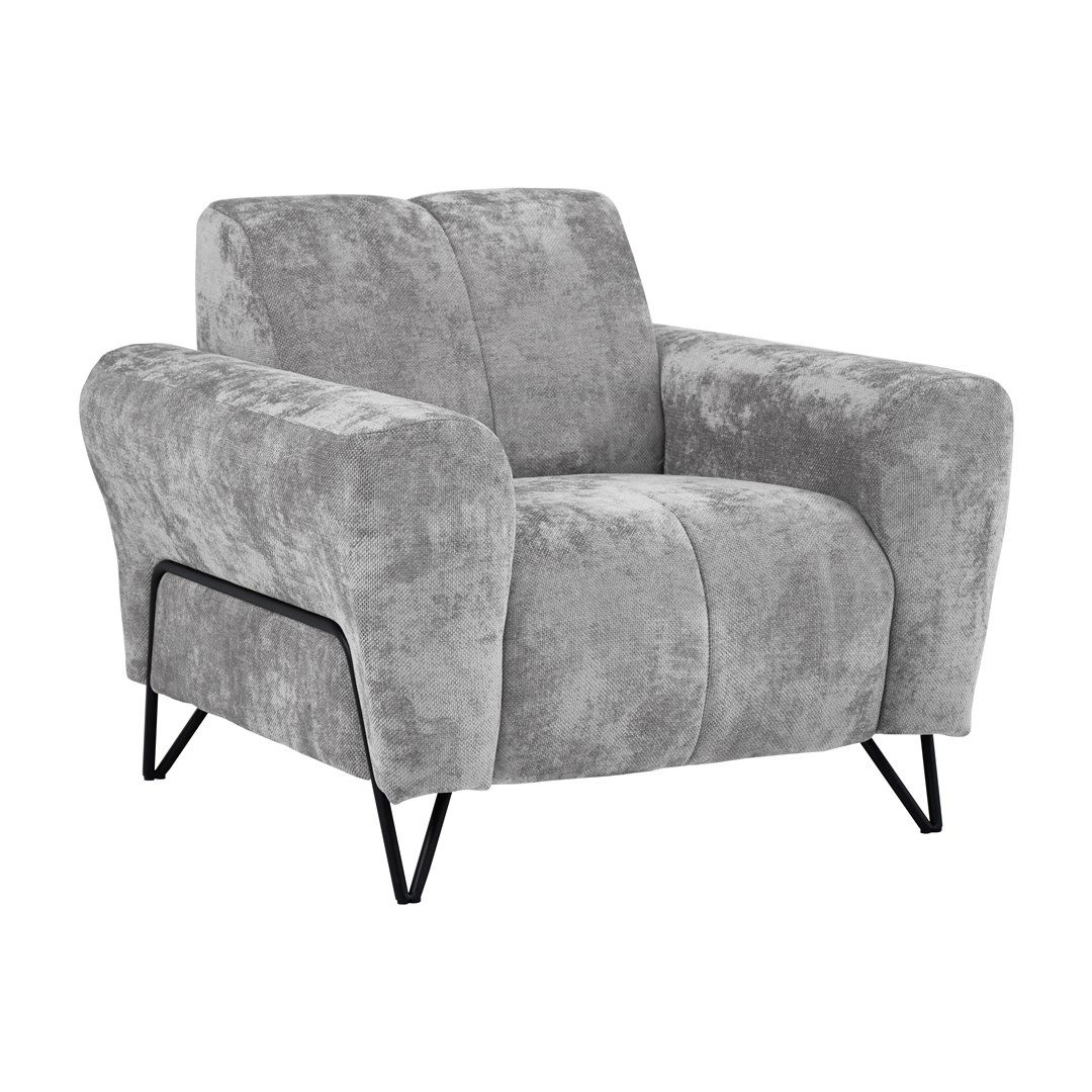 Beautysofa Sessel mit Metallbeine in schwarzer günstig online kaufen