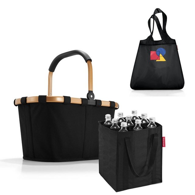 REISENTHEL® Einkaufskorb Set aus carrybag, coolerbag und bottlebag, Einkaufskorb-Set für Wochenmarkt und Großeinkauf