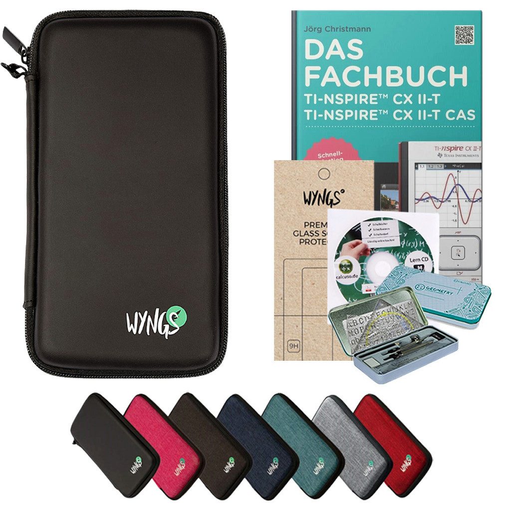 CALCUSO Taschenrechner Zubehör zum TI-Nspire CX II-T (CAS) - Schwarz - Premium Set