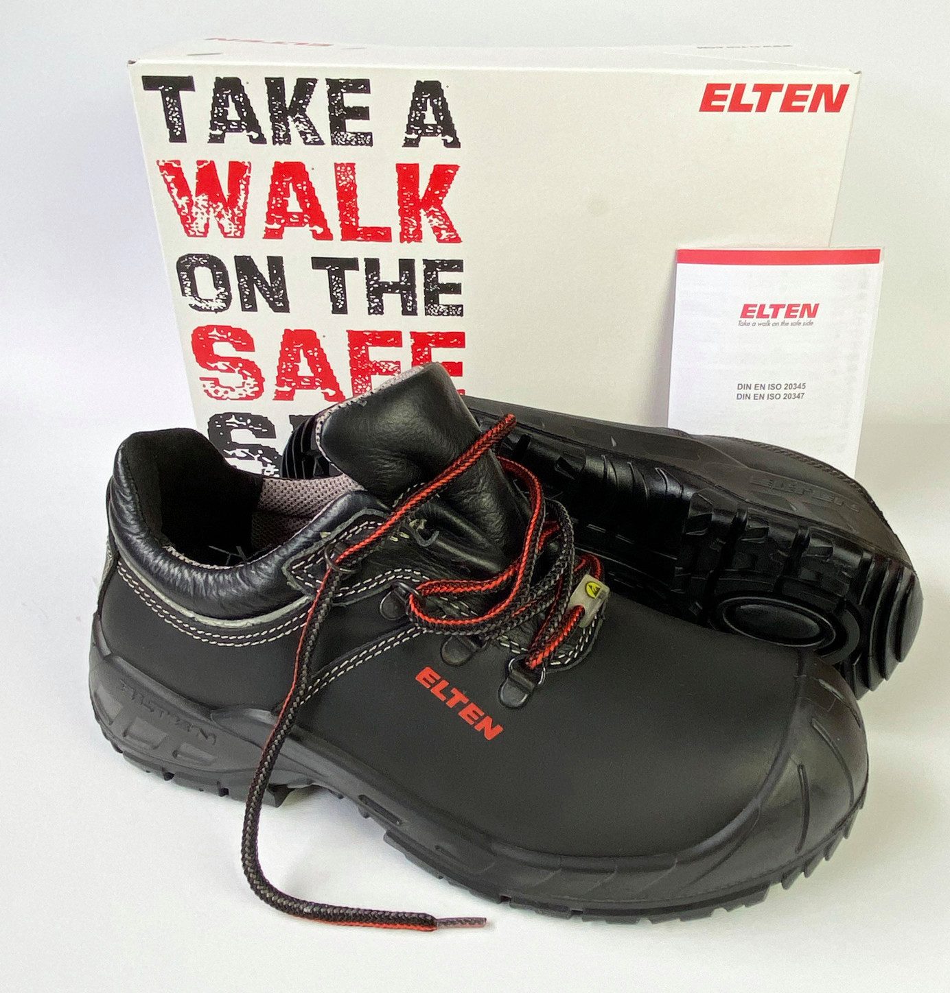 ELTEN Sicherheitsschuhe - Renzo Low ESD S2 SRC Halbschuhe Arbeitsschuh (Rutschhemmend, Obermaterial aus Leder, Stahlzwischensohle, Stahlkappe)