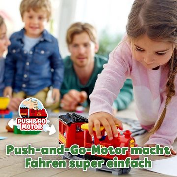 LEGO® Konstruktionsspielsteine DUPLO Dampfeisenbahn,Eisenbahn-Spielzeug Steinen+Tierfigur,Zug, (Geschenk Weihnachten, Geburtstag, Frauen Männer Kinder, 59 St., Baukasten Erwachsene, Kinder Sale), Bausteine Konstruktionssteine, Bausatz, Spielzeug, Klemmbausteine