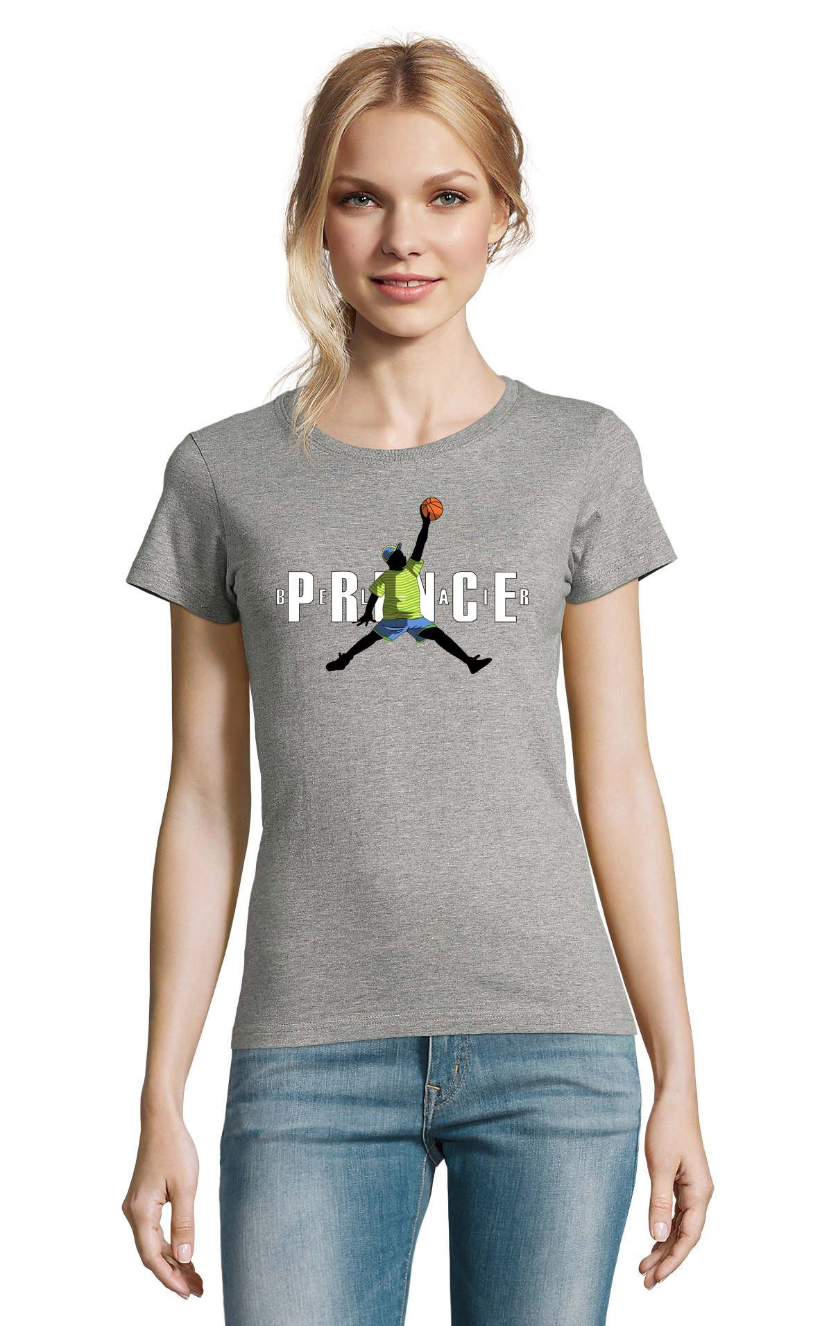 Blondie & Brownie T-Shirt Damen Fresh Prince Bel Air Basketball Grau