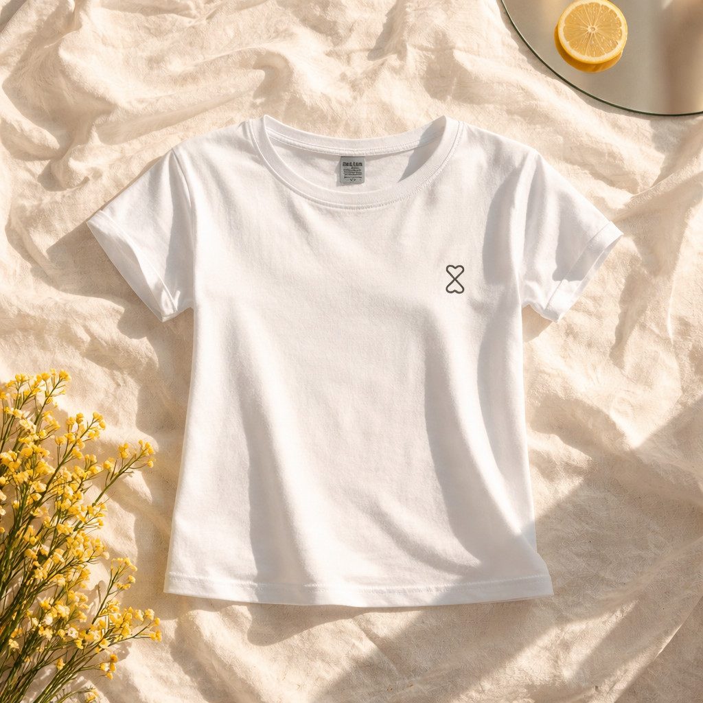 Zuckerwatte Kurzarmshirt mit Rundhalsausschnitt aus 100% Baumwolle