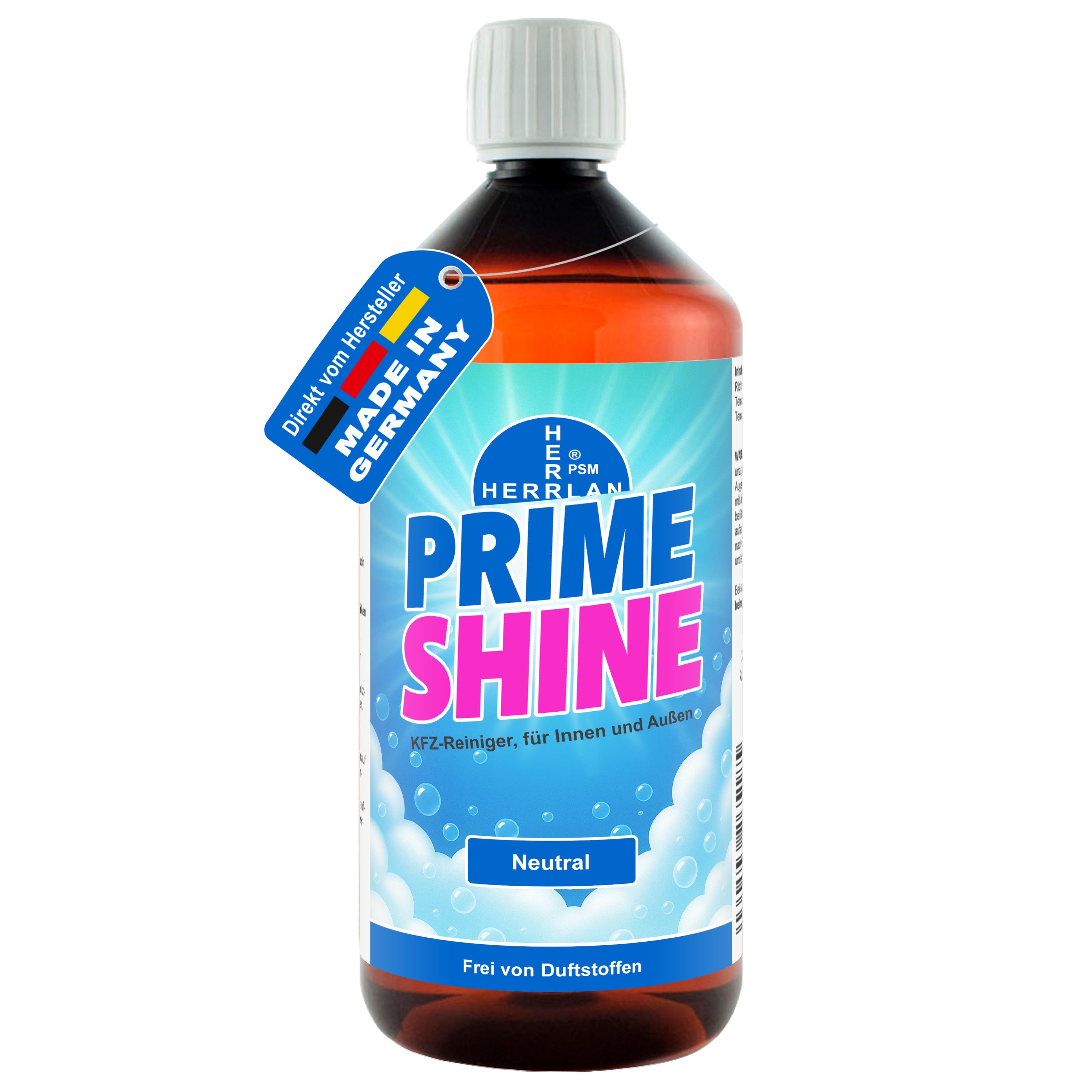 HERRLAN Kfz-Reiniger - PrimeShine Autoreiniger / Cockpit-Reiniger (für innen und außen 1000 ml - Made in Germany)