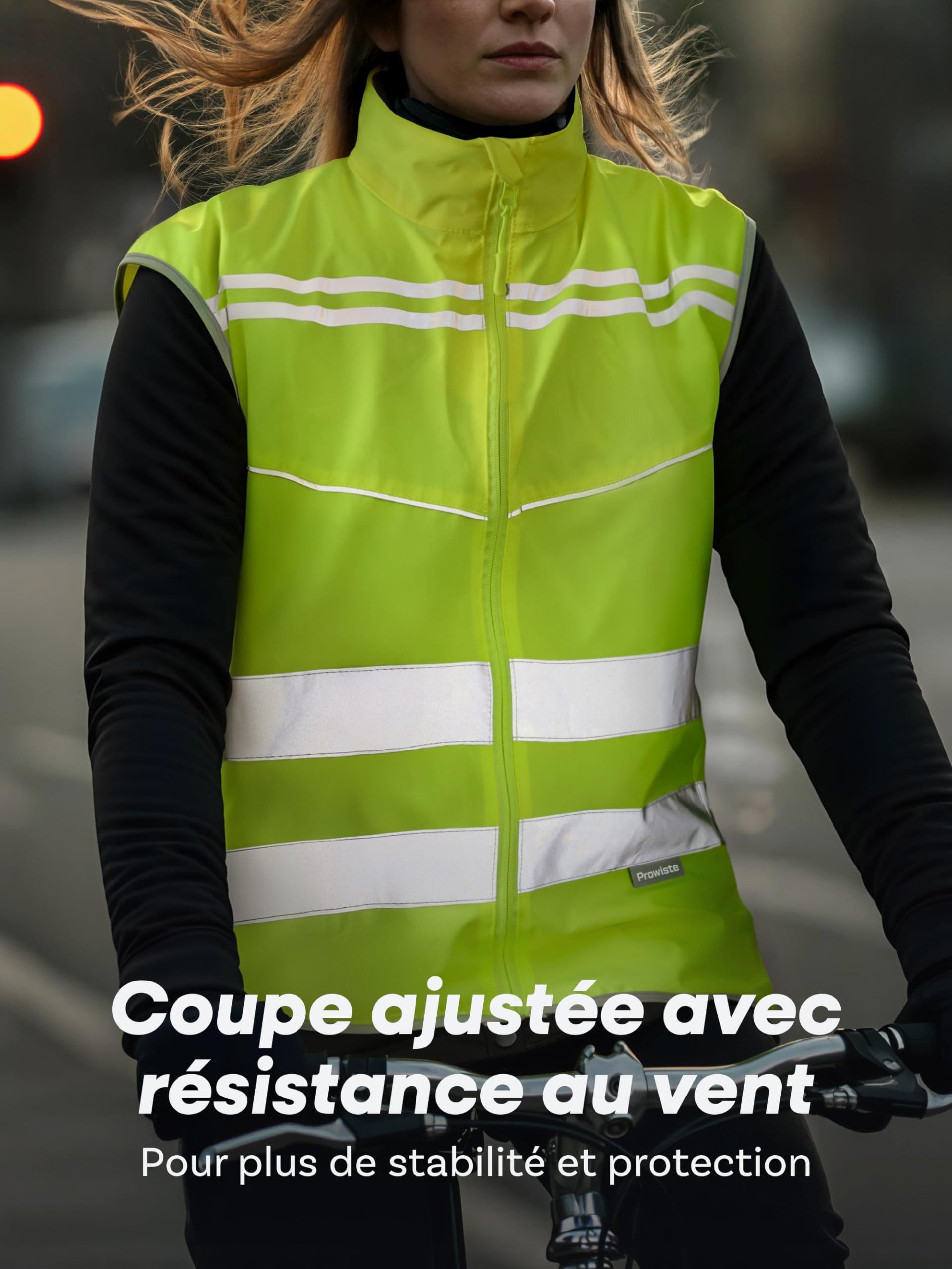 Prowiste Warnweste Fahrradweste Herren & Damen – Hohe Sichtbarkeit in Neon Gelb (Einzelartikel, 1-tlg., 1 x Bike Vest) Atmungsaktiv (Mesh) & Rückentasche – Hohe – Bild 4 von 5