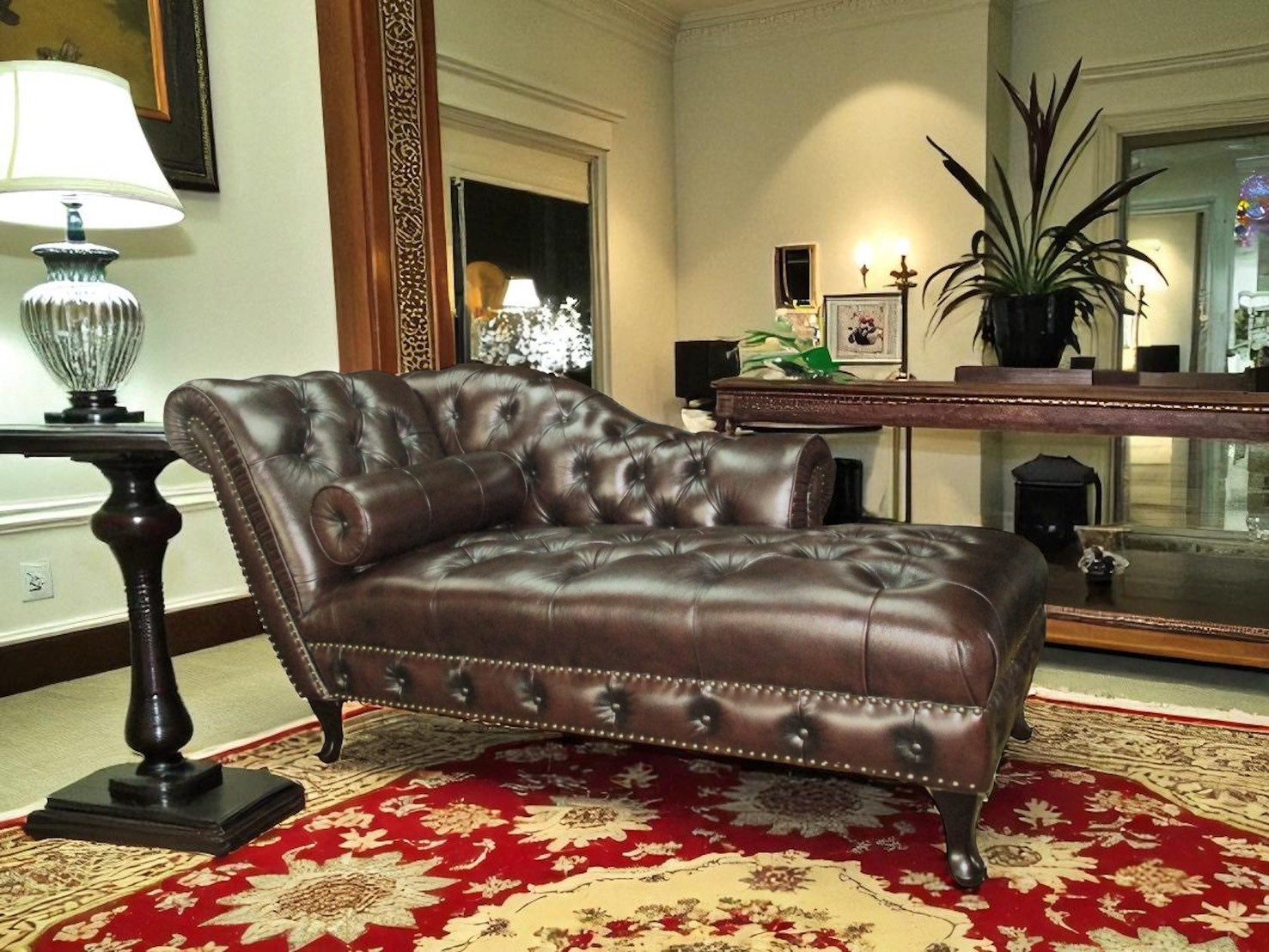 Salottini Chaiselongue SOFORT LIEFERBAR Chesterfield Chaiselongue Leder Sofa Dustin, Federkern