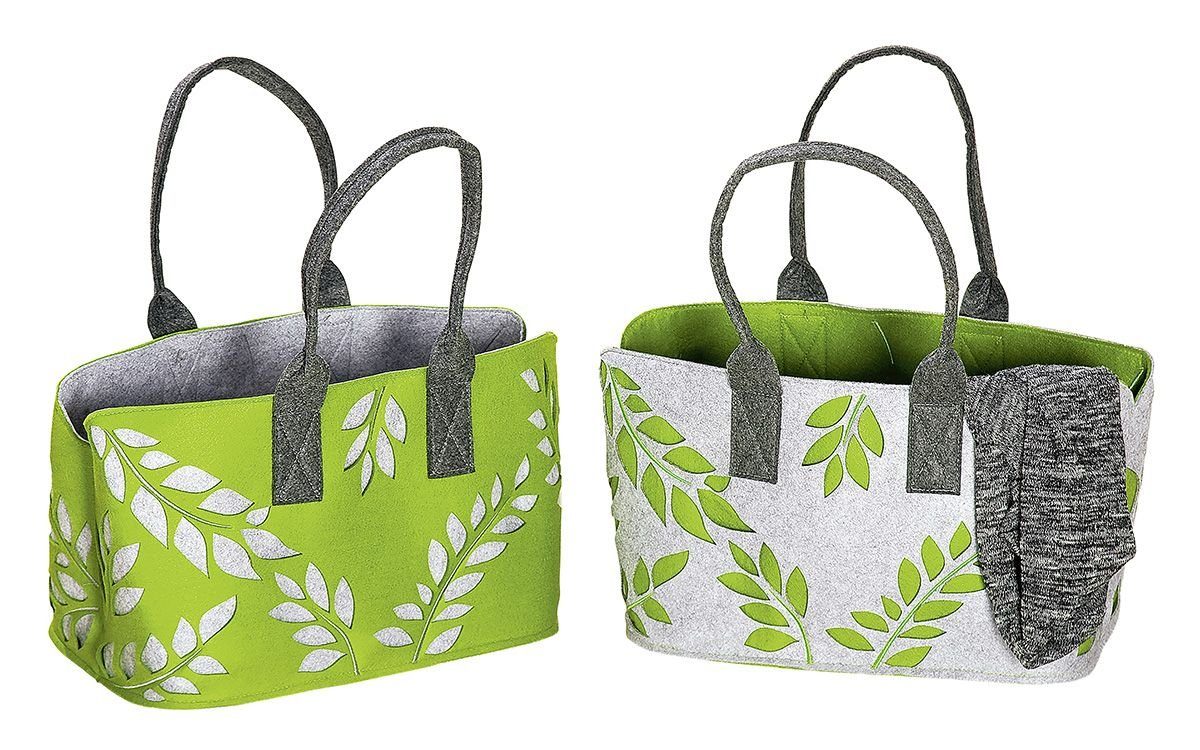Dekoobjekt Filztasche Blattmosaik Shoppingtasche Tragetasche, Handtasche, Einkauf