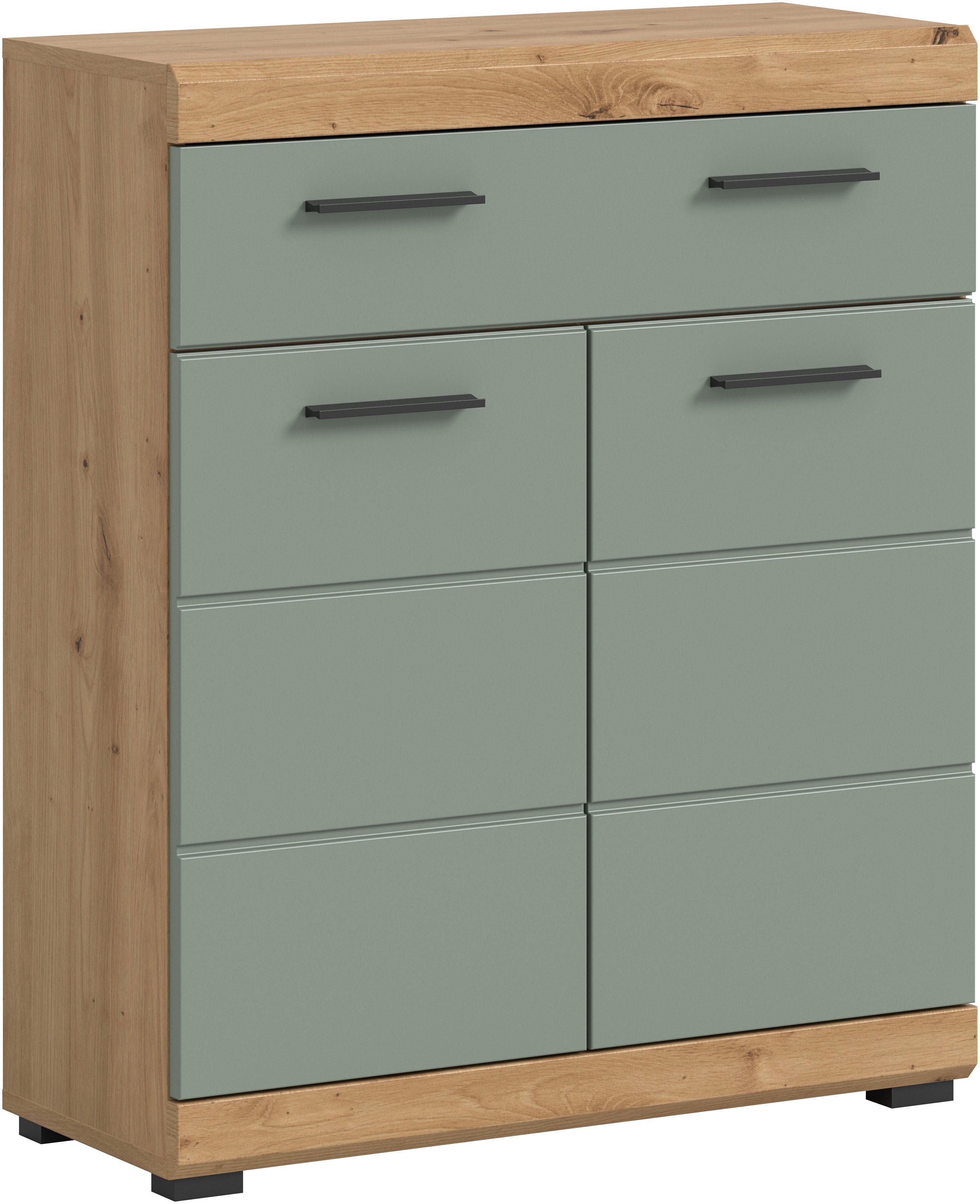 Unterschrank Siena, Breite 74cm, 2 Tür, 1 Schubkasten, 2 Fächer, MDF-Front