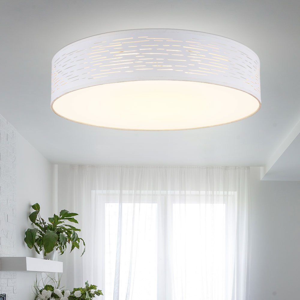 etc-shop Deckenleuchte, Deckenleuchte rund weiß Deckenlampe D 50 cm