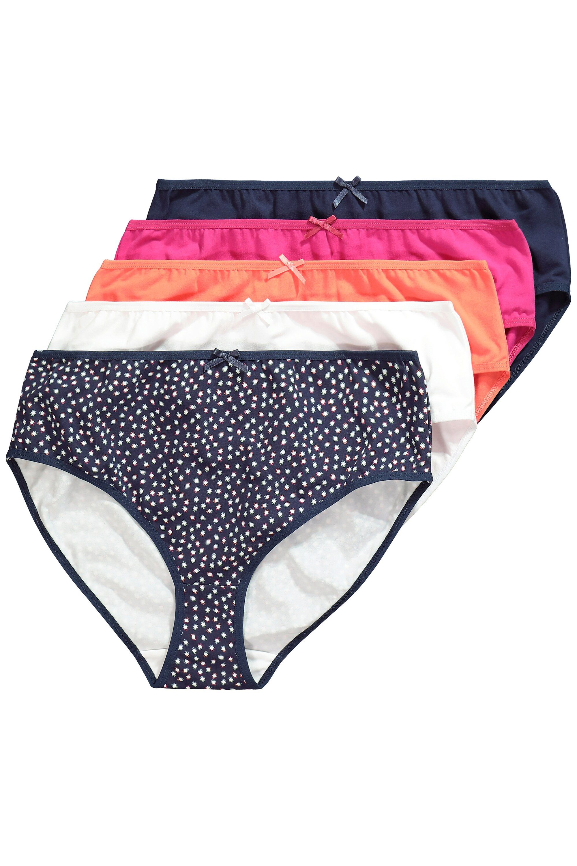 Slip Midislips 5er-Pack Punkte/ einfarbig