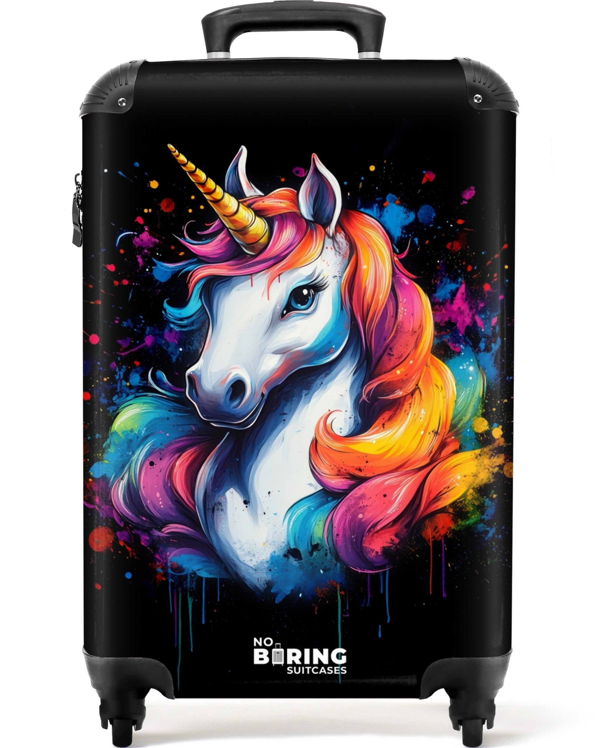 Hartschalen-Trolley Einhorn mit buntem Graffiti 55x35x20cm