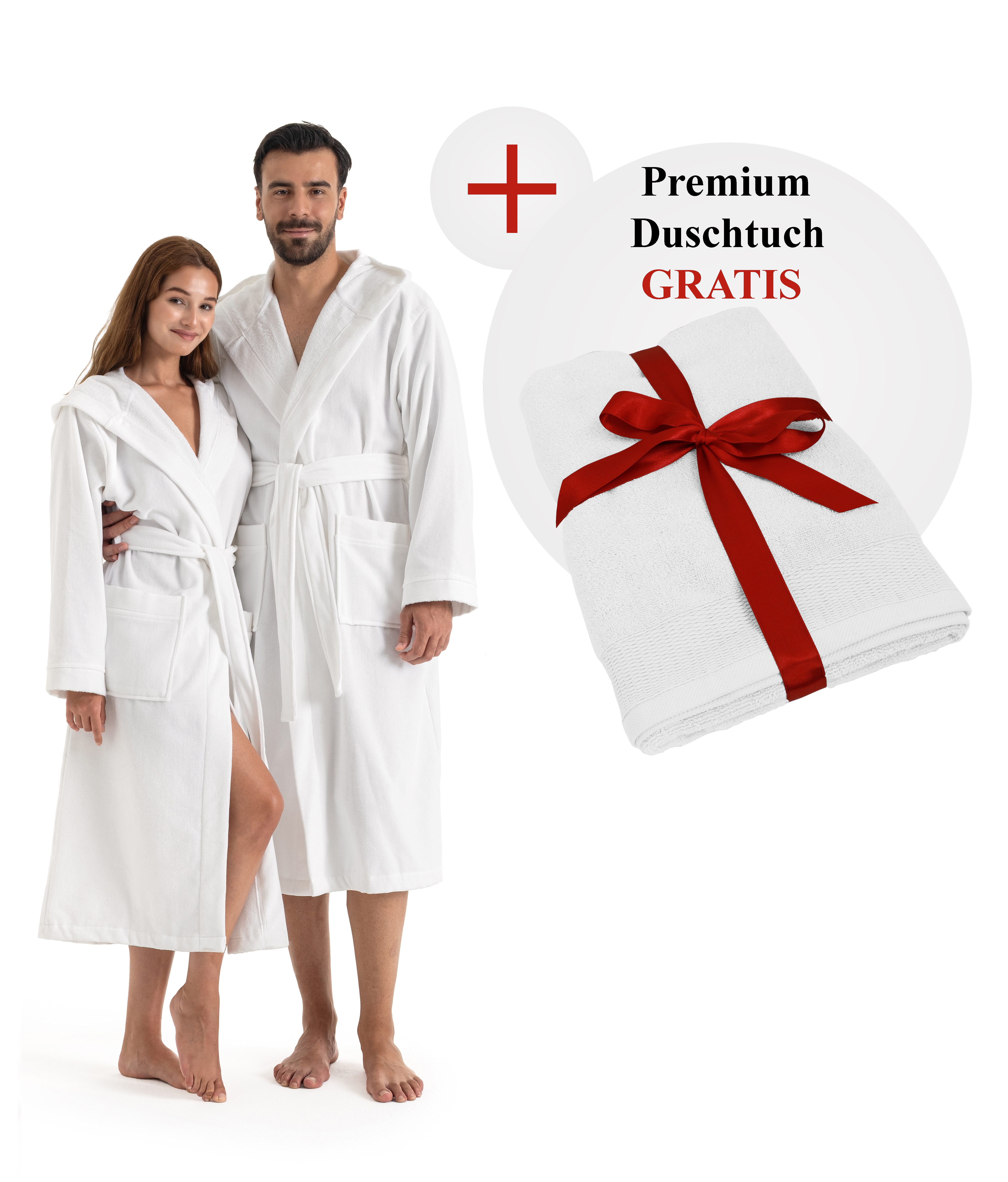 OTTO home Unisex-Bademantel Fenya, 330 g/m², Premium, Hotelbademantel, Morgenmantel, Sauna & Spa, Langform, Veloursfrottier, Kapuze, Gürtel, Reißverschlusstaschen, weich mit GRATIS-Zugabe: 1x Duschtuch 70x140 cm
