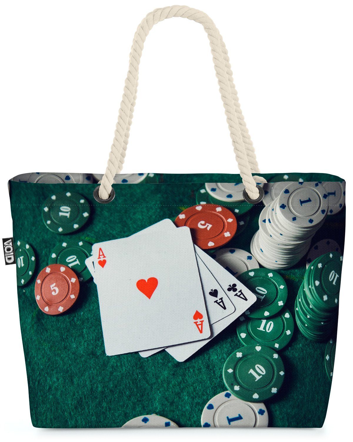 VOID Strandtasche (1-tlg), Poker Spiel Tisch Glück Poker Spiel Tisch Glück Glücksspiel las vegas